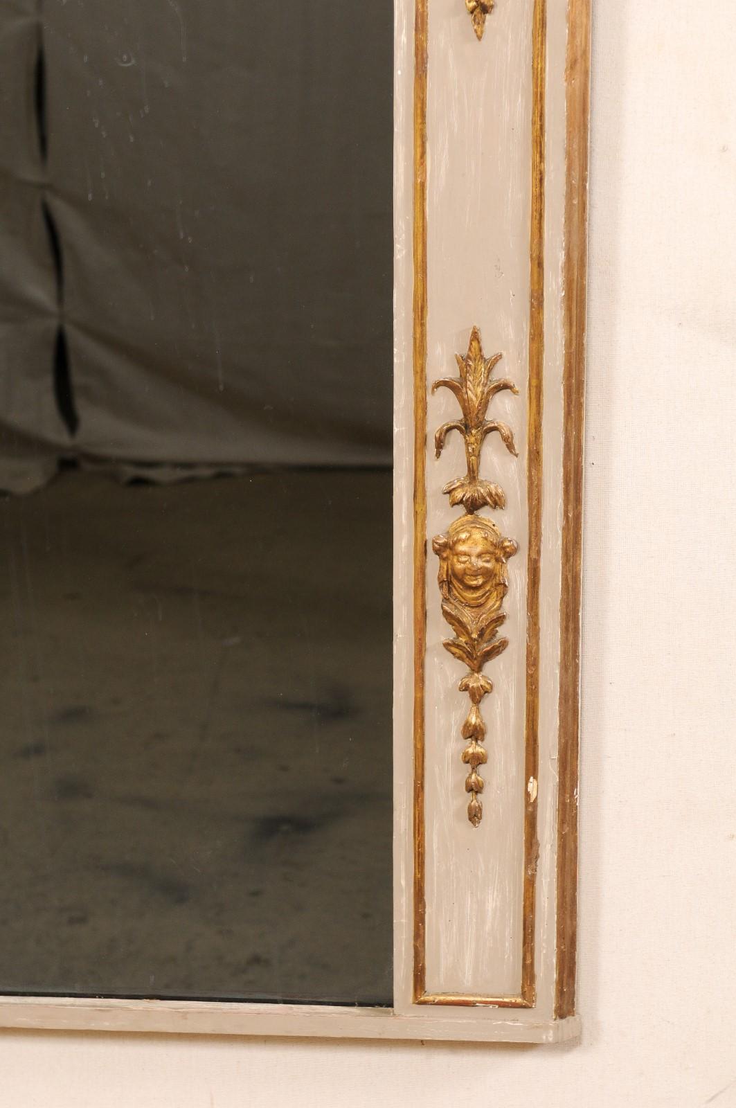 Italian Neoclassic Carved & Gilt Overmantel Mirror 'with Dark Tint' 19th Century For Sale 3