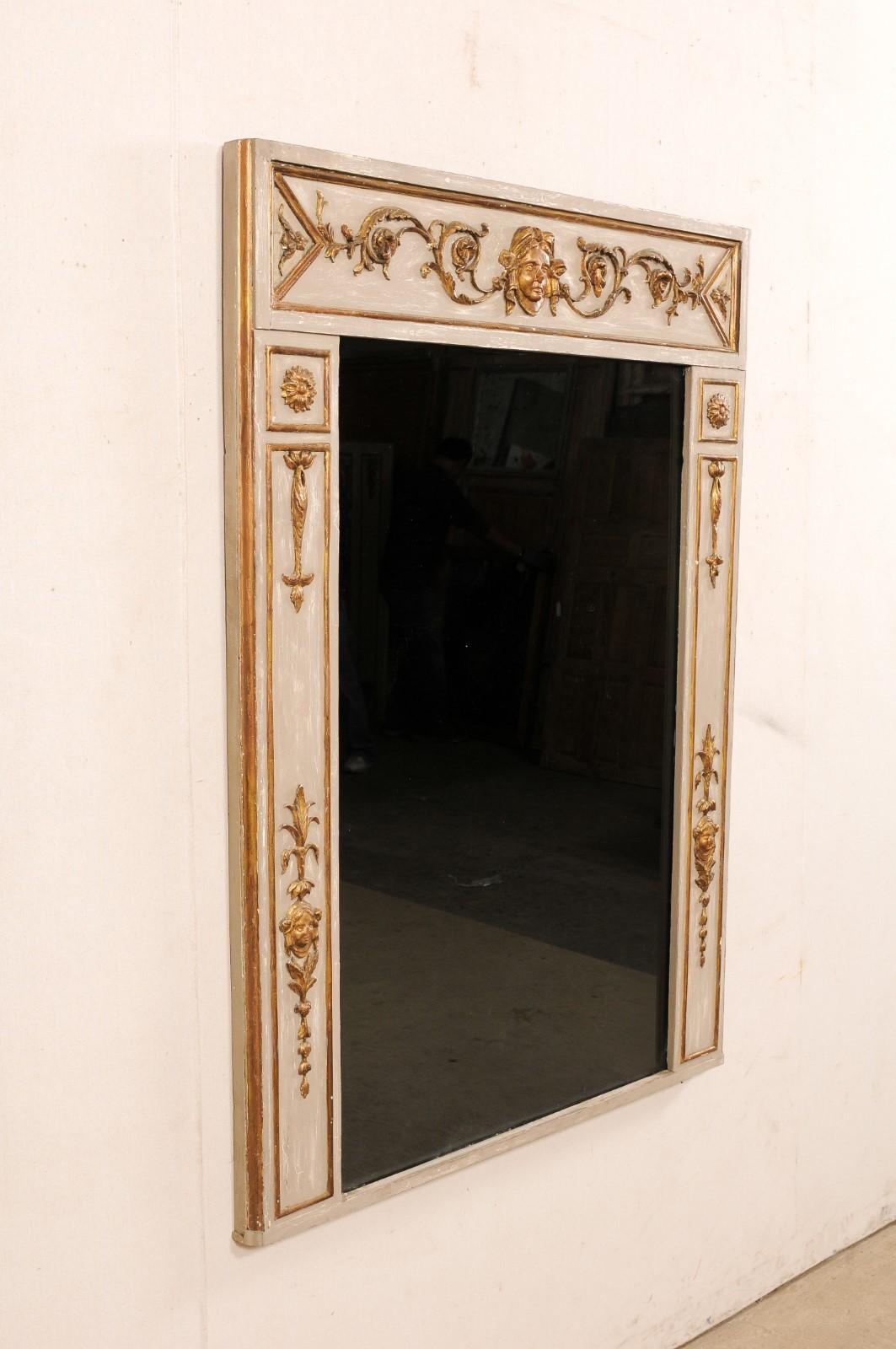 Italian Neoclassic Carved & Gilt Overmantel Mirror 'with Dark Tint' 19th Century For Sale 4