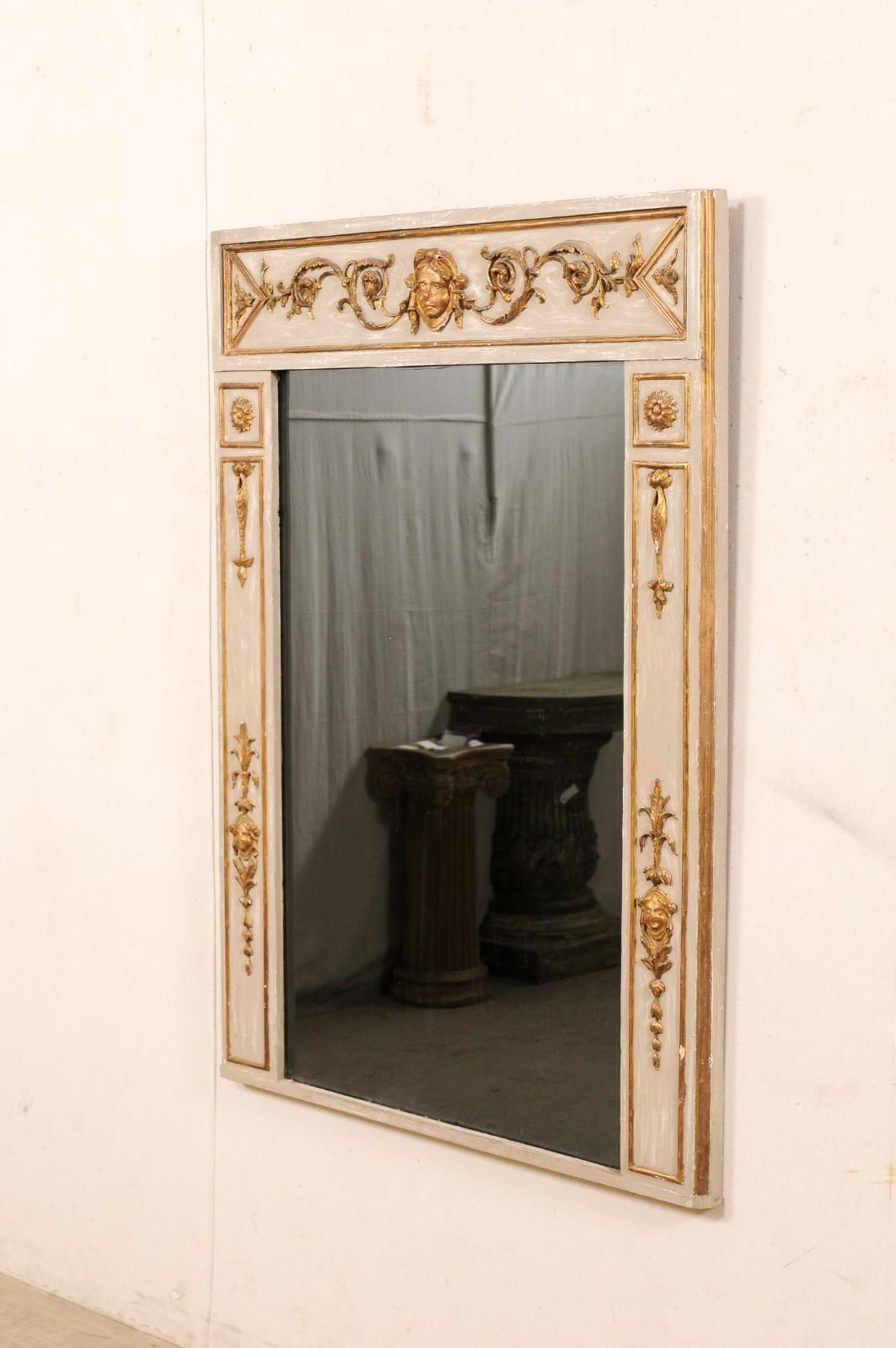 Italian Neoclassic Carved & Gilt Overmantel Mirror 'with Dark Tint' 19th Century For Sale 5