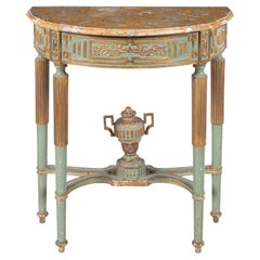 An Italian Neoclassical Style Painted and Parcel Gilt Marble-Top Console Table