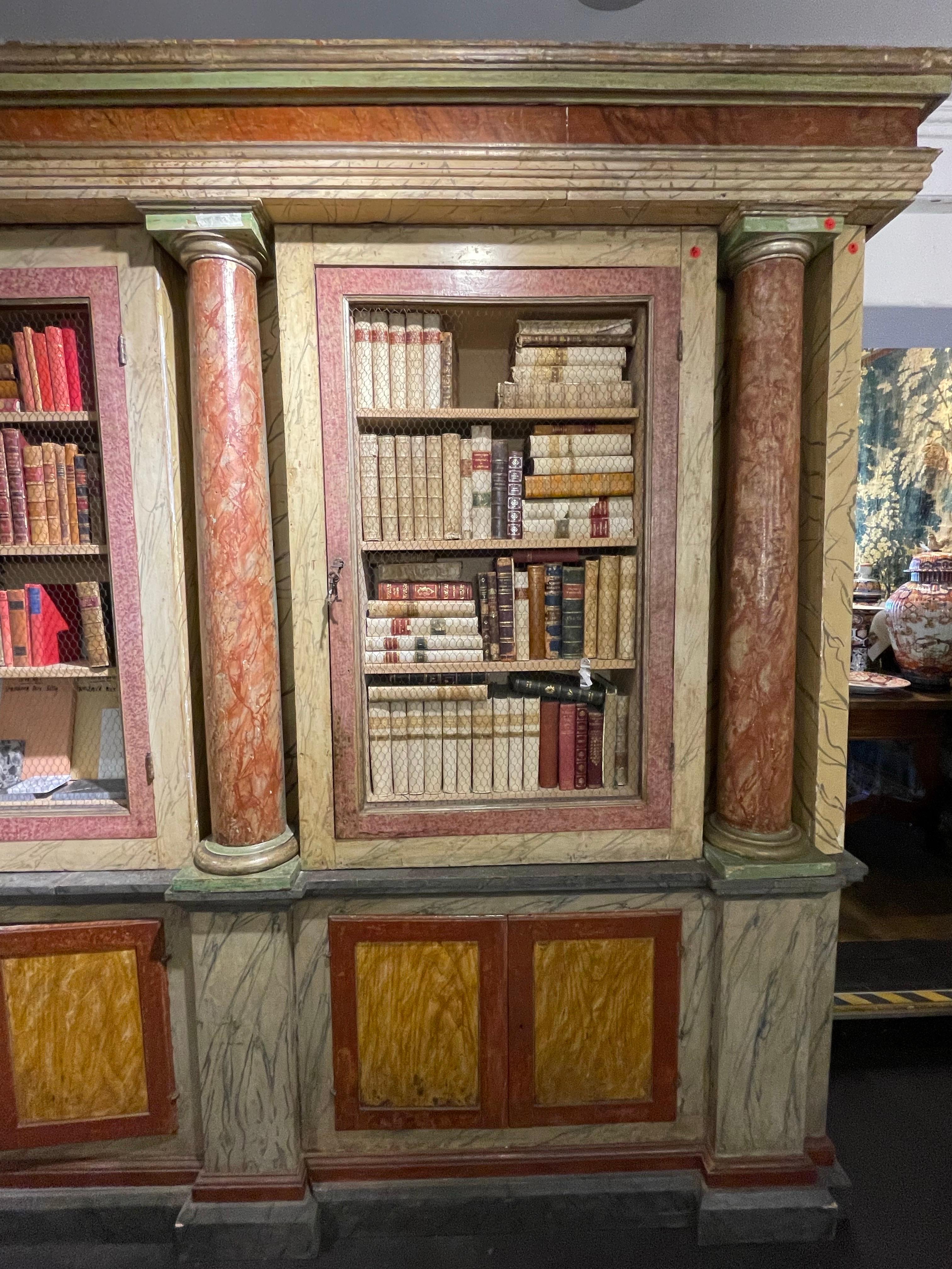 An Italian Painted Bookcase, Late 19th Century For Sale 6