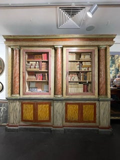 Ein italienisches bemaltes Bücherregal, spätes 19.