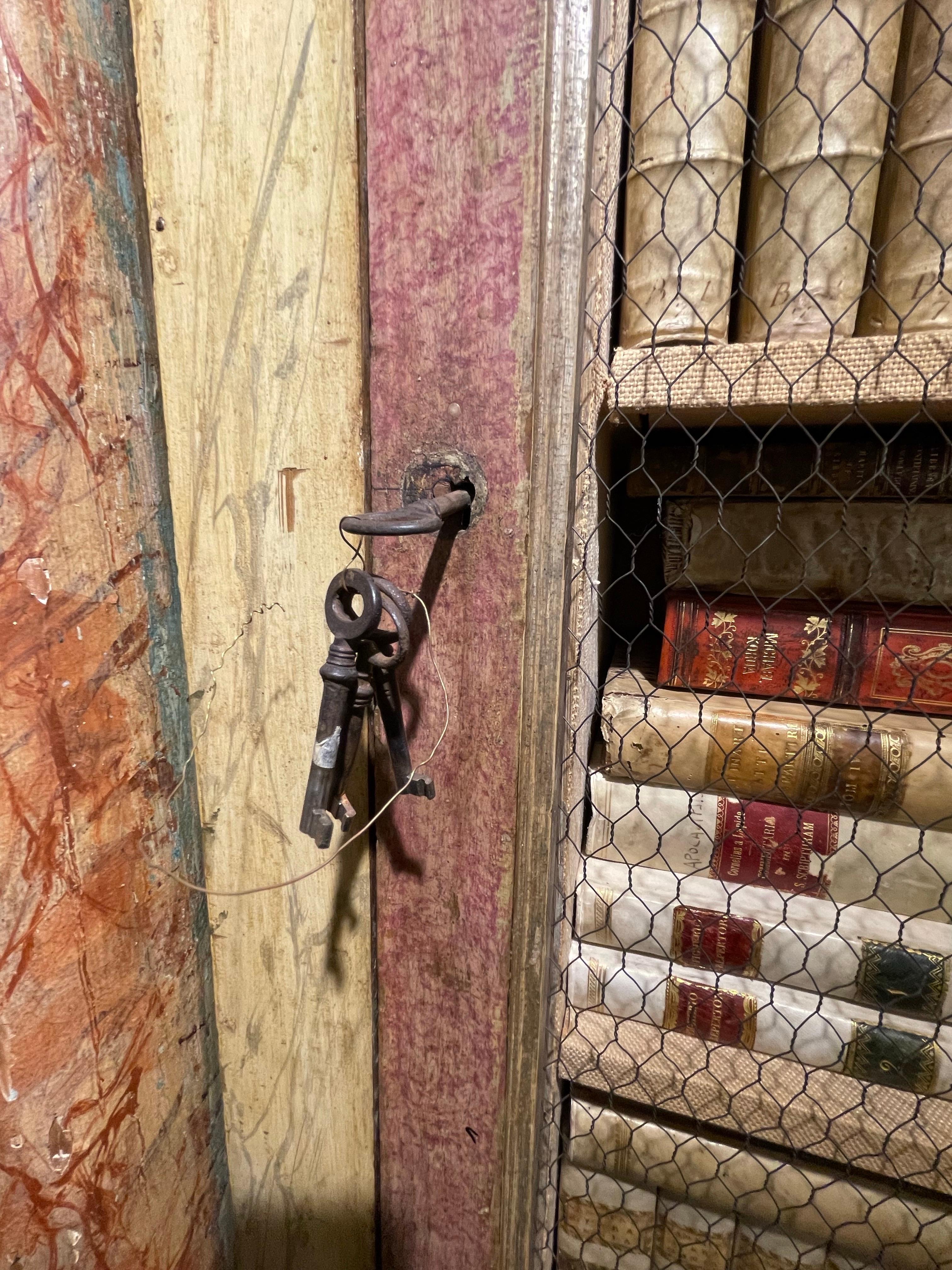 Wood An Italian Painted Bookcase, Late 19th Century For Sale
