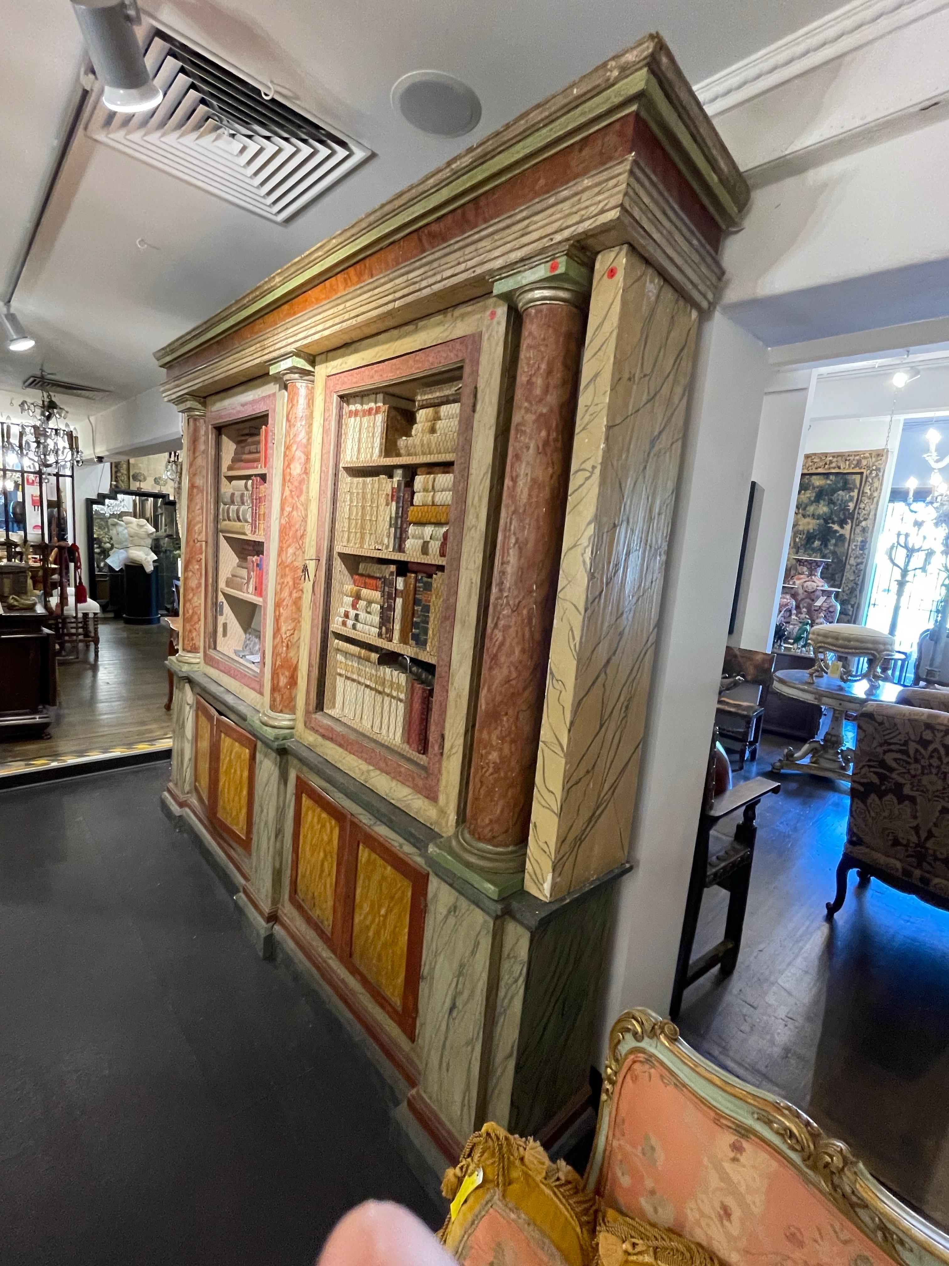 An Italian Painted Bookcase, Late 19th Century For Sale 3