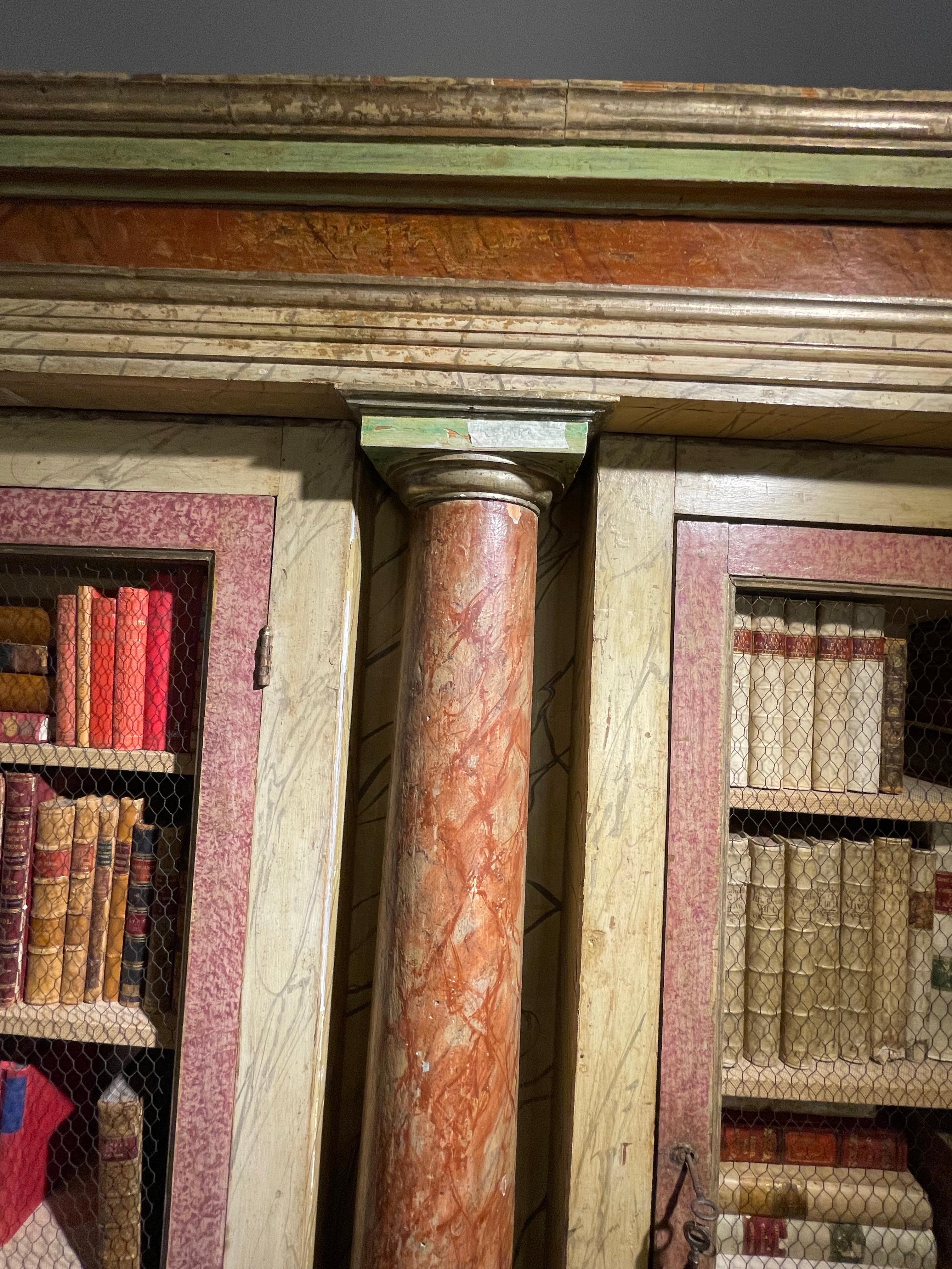 An Italian Painted Bookcase, Late 19th Century For Sale 4