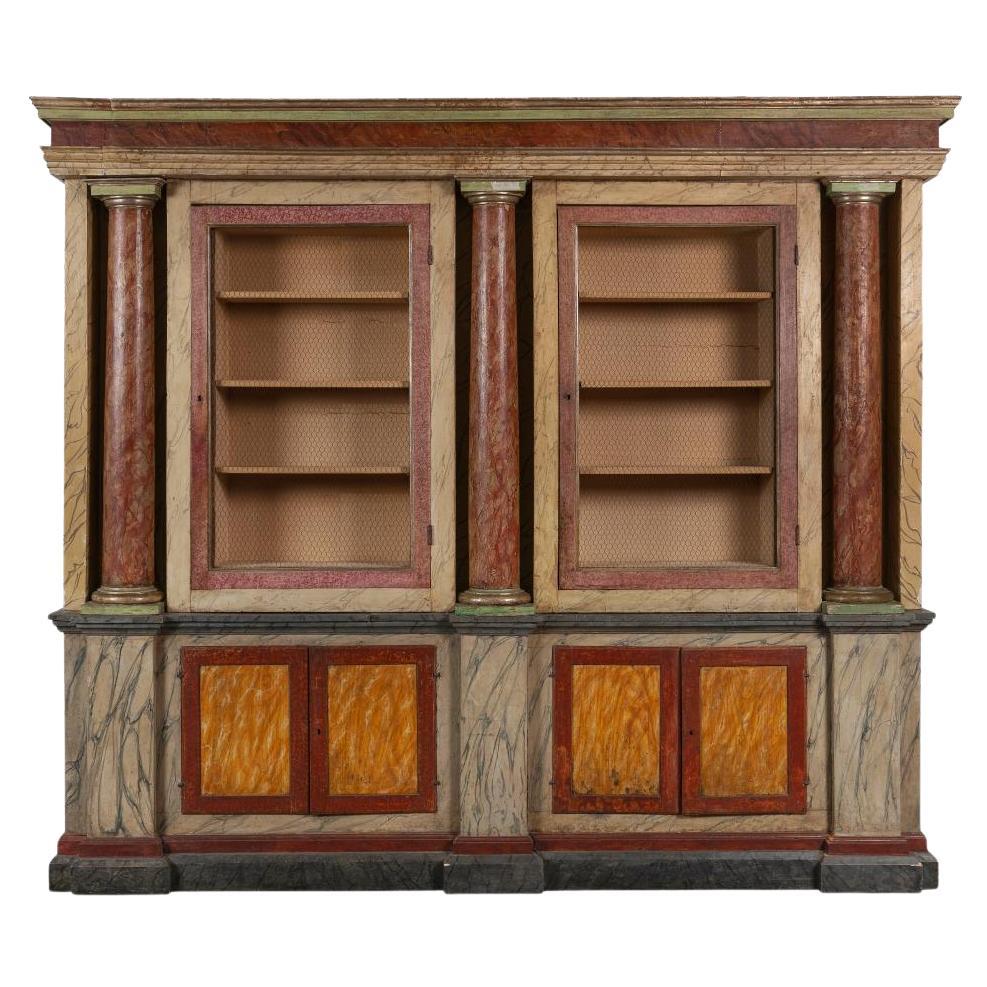 An Italian Painted Bookcase, Late 19th Century For Sale
