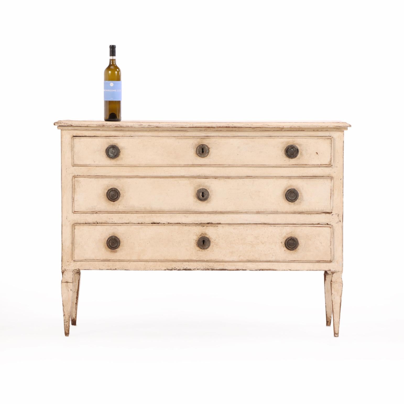 Carved An Italian painted Commode, Late 19th C. For Sale