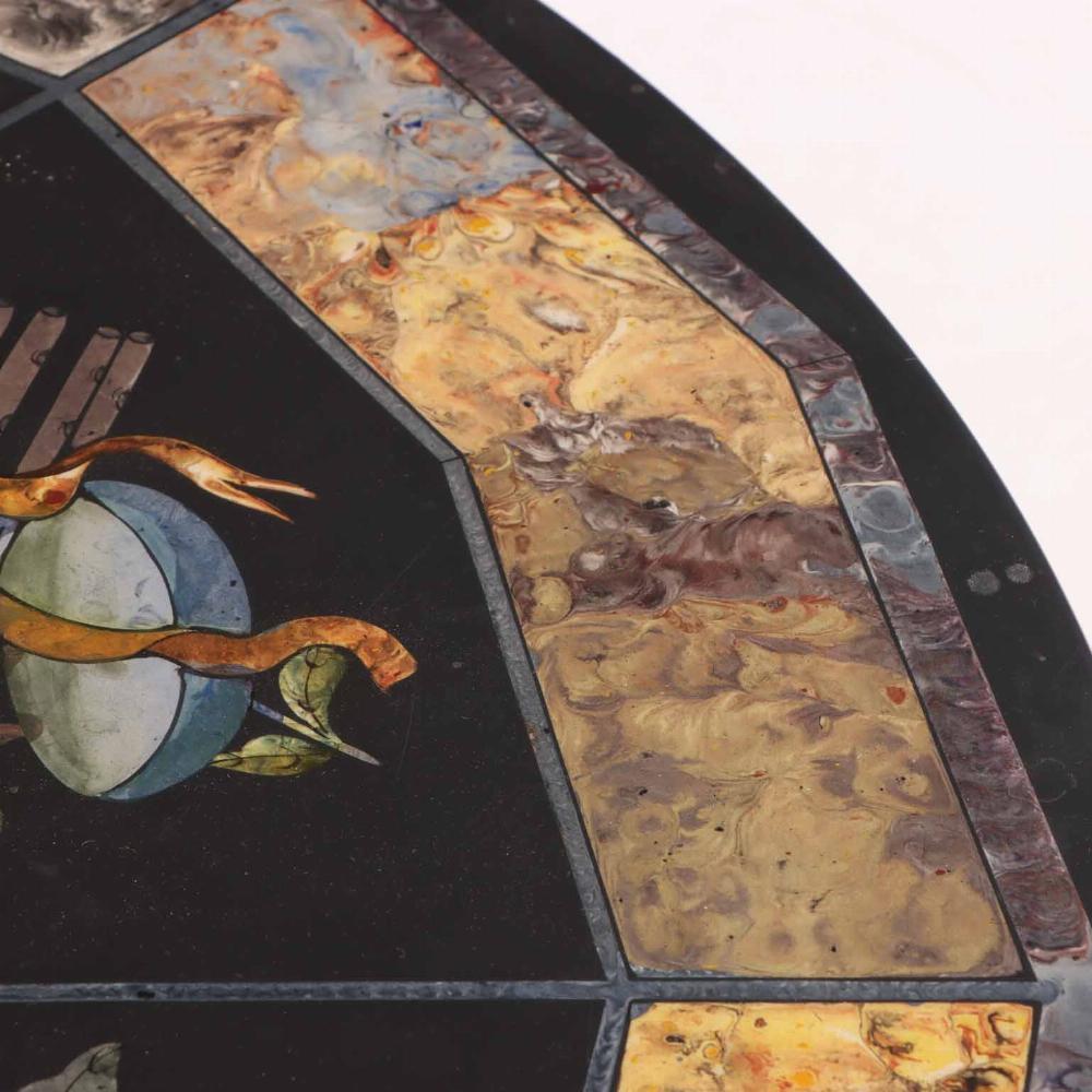 20th Century An Italian painted Scagliola marble top table, C. 1950. For Sale