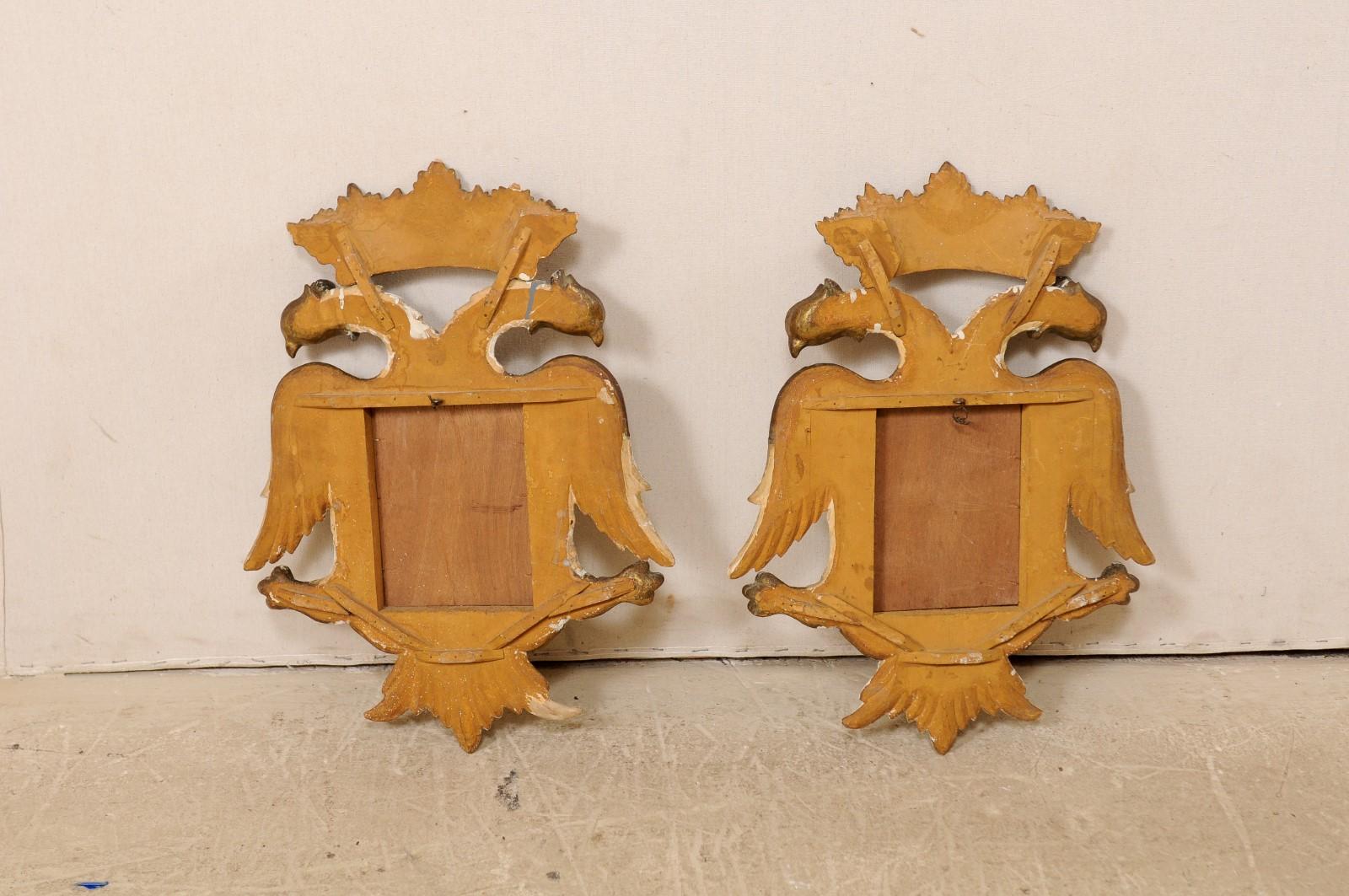Italian Pair Federal-Style Eagle Wall Decorations with Mirror Centers 5