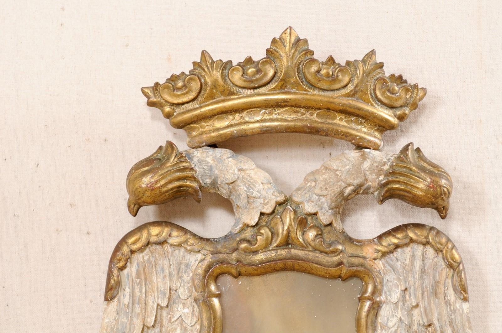 Italian Pair Federal-Style Eagle Wall Decorations with Mirror Centers 1