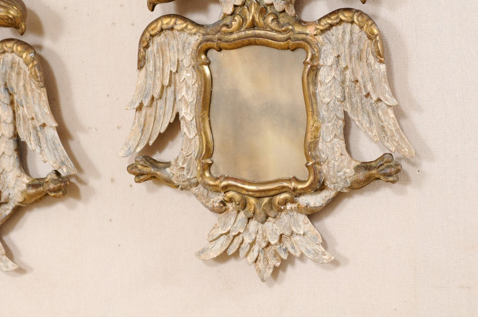 Italian Pair Federal-Style Eagle Wall Decorations with Mirror Centers 2