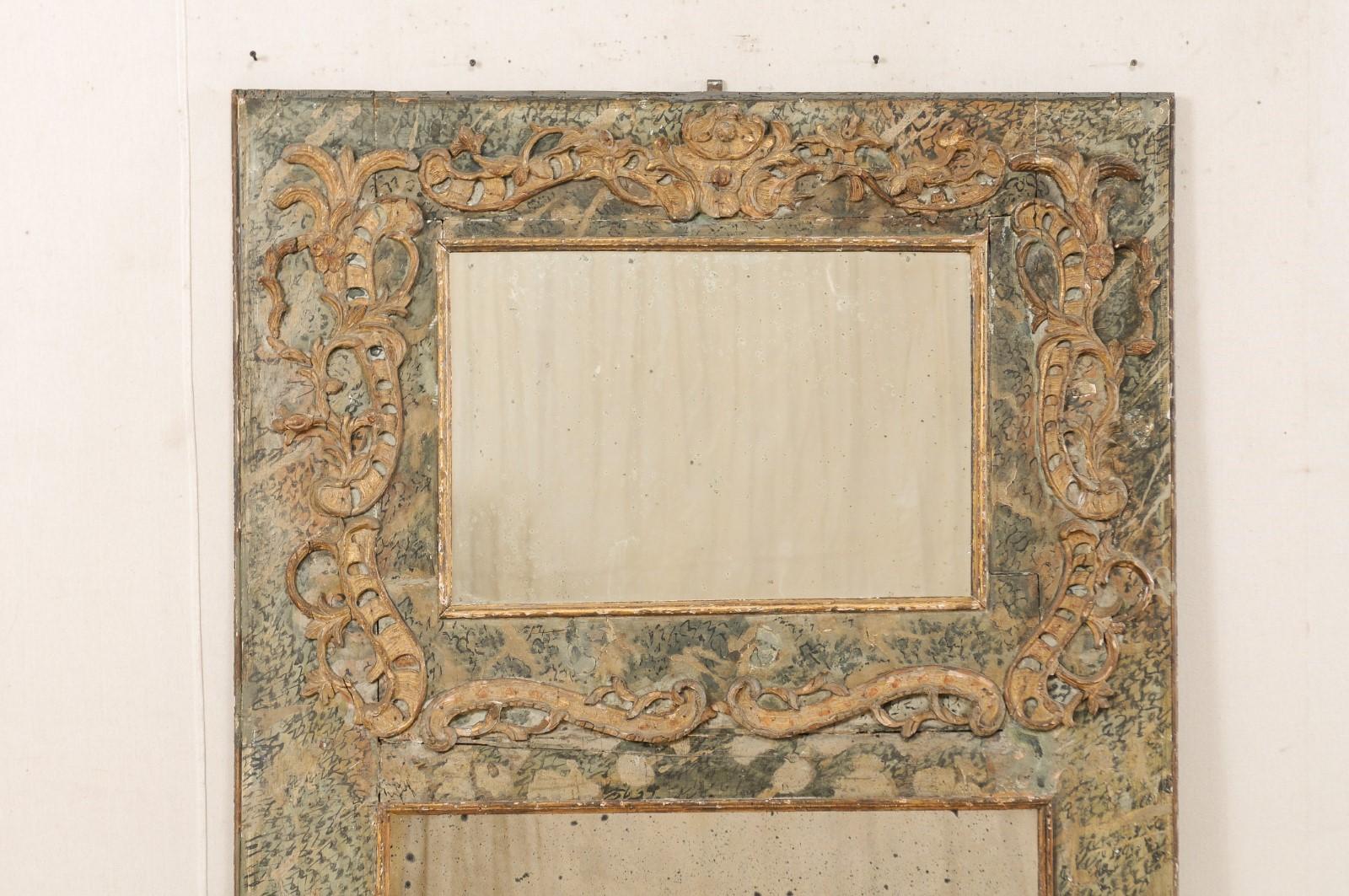 Italian Period Baroque Mirror with It's Original or Early Paint, Tall In Good Condition In Atlanta, GA