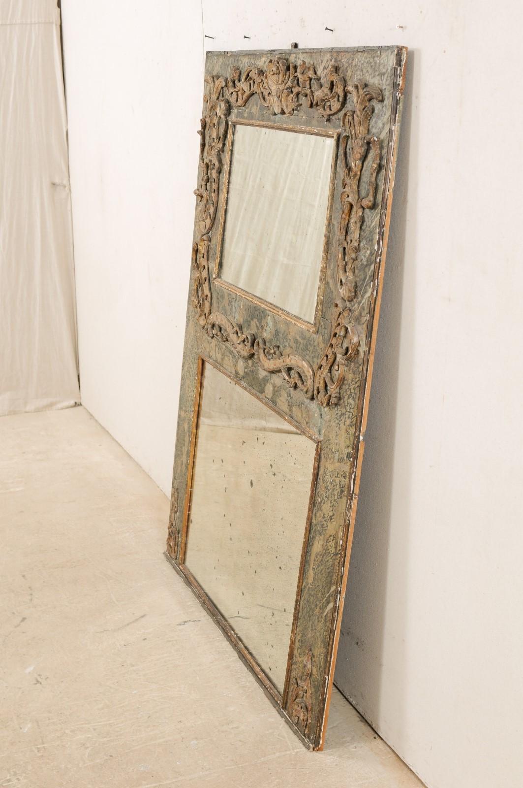 Italian Period Baroque Mirror with It's Original or Early Paint, Tall 4