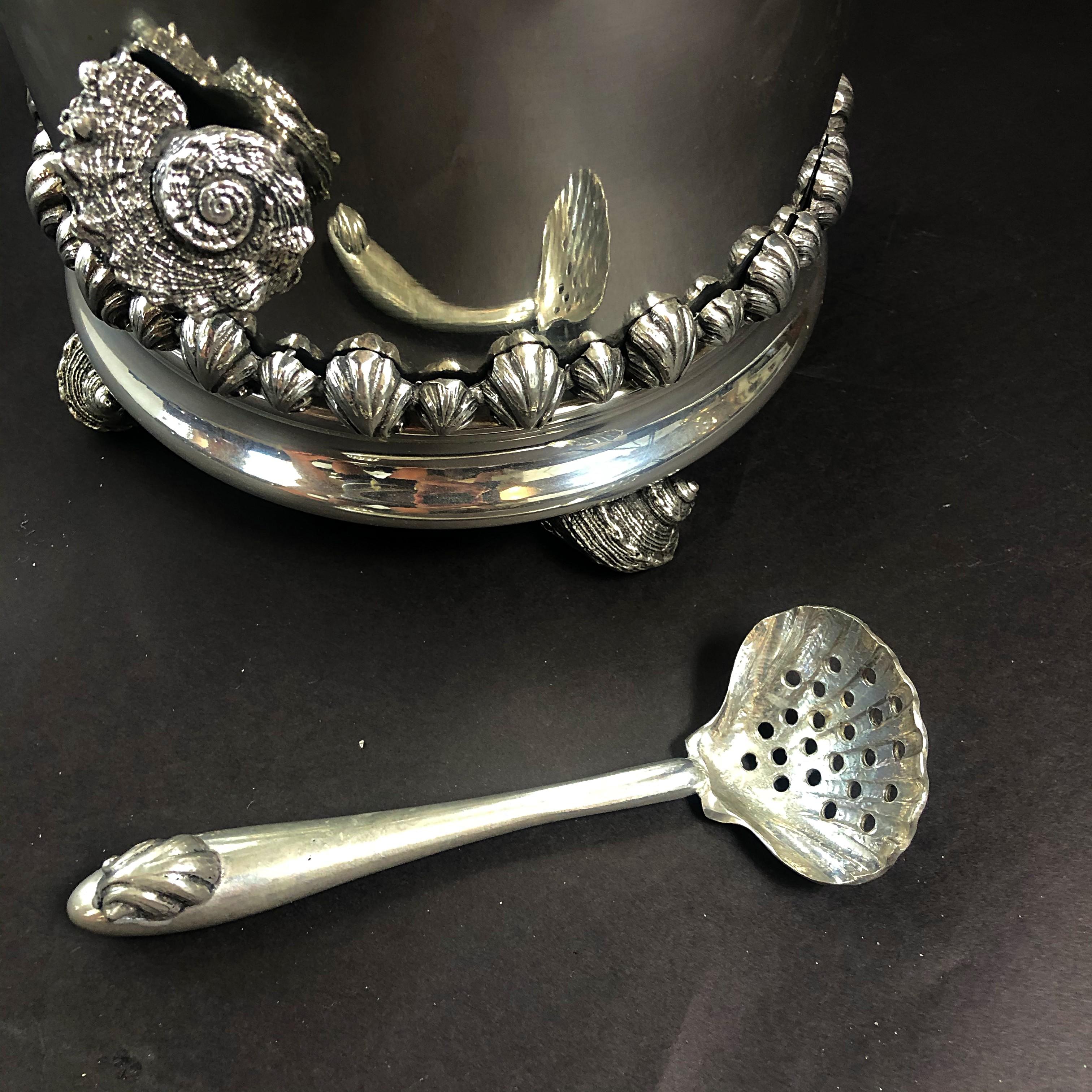 Italian Pewter Ice Bucket and Tongs, Richard Cipolla 5