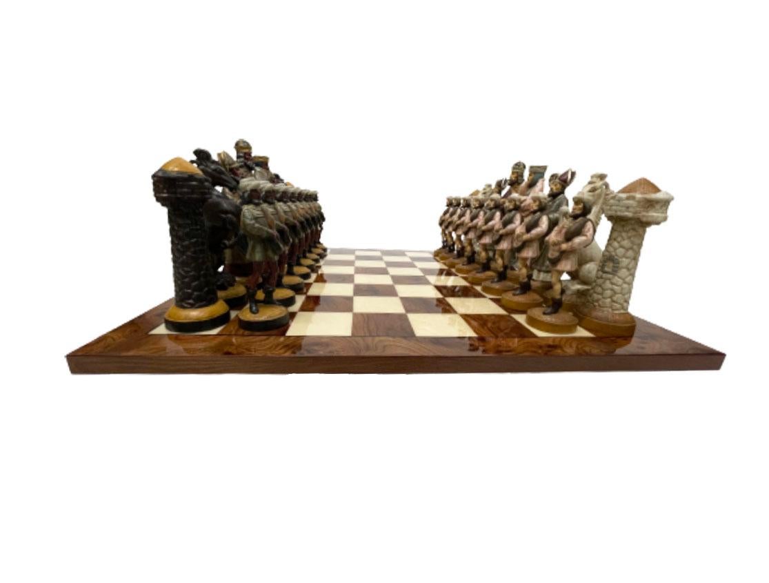 Italian Polychrome Very Large Wooden Chess Set at 1stDibs nutcracker