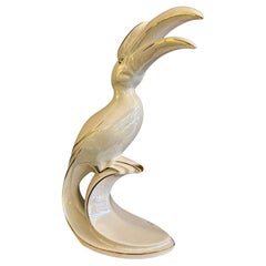 An Italian Porcelain and Gold Gilt Tropical Bird