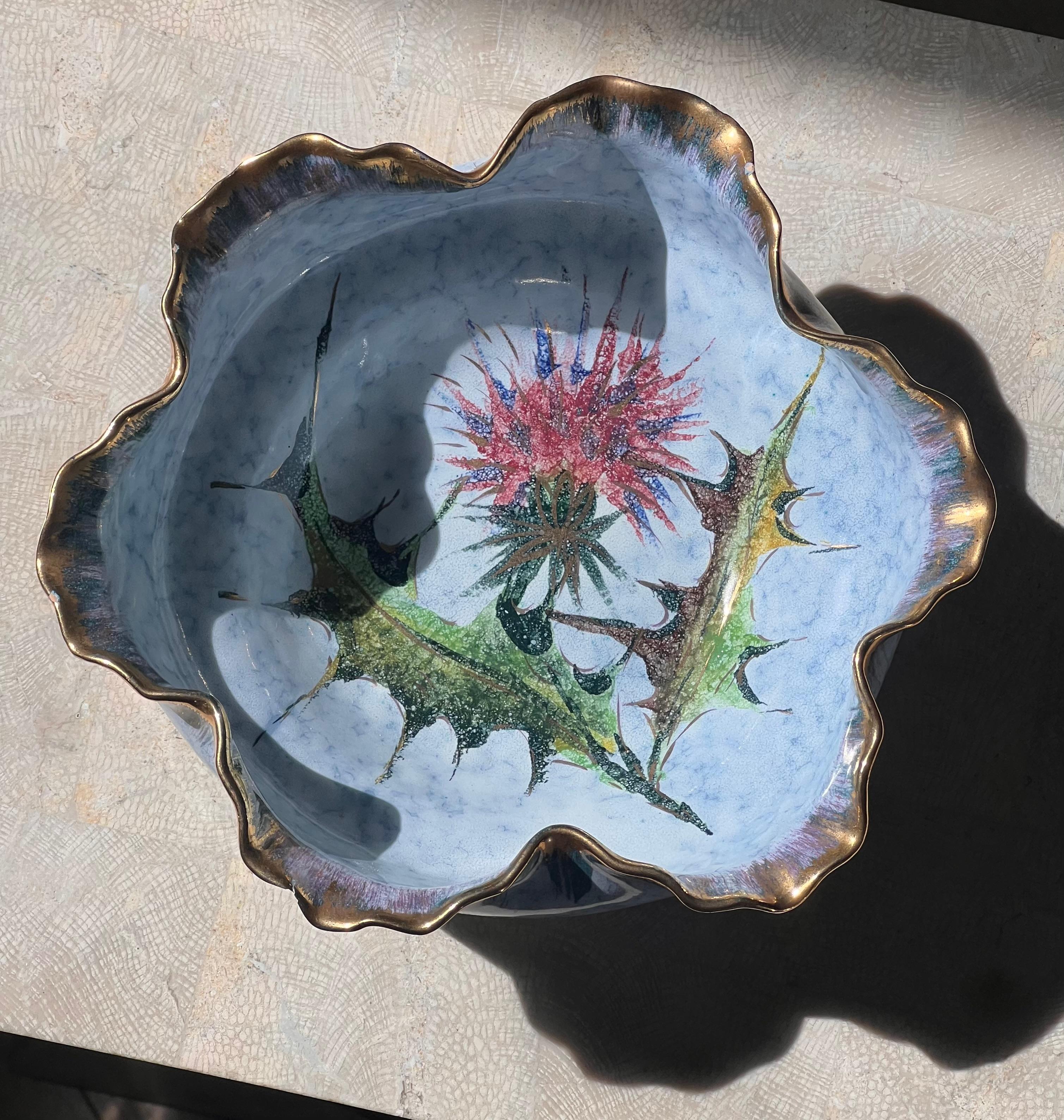 Ceramica Ciotola o piatto da portata in porcellana italiana con motivo a cardo, XX secolo in vendita