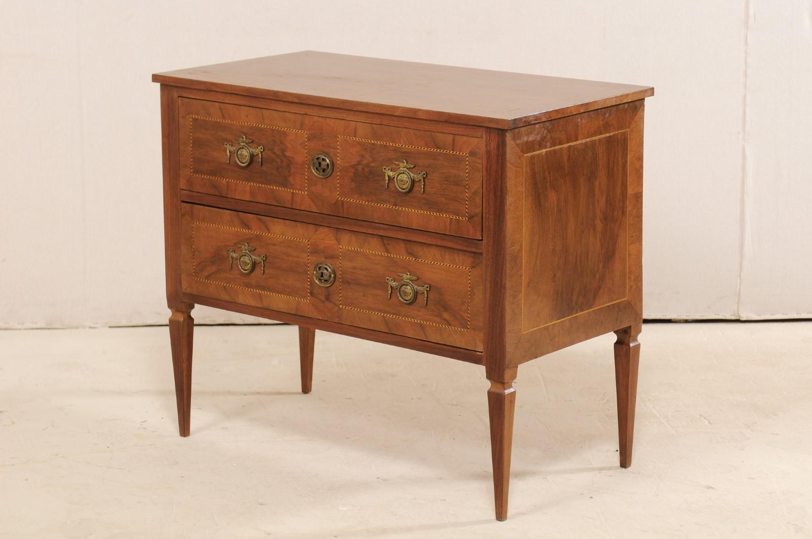 Italian Raised Two-Drawer Chest, Early 20th Century In Good Condition In Atlanta, GA