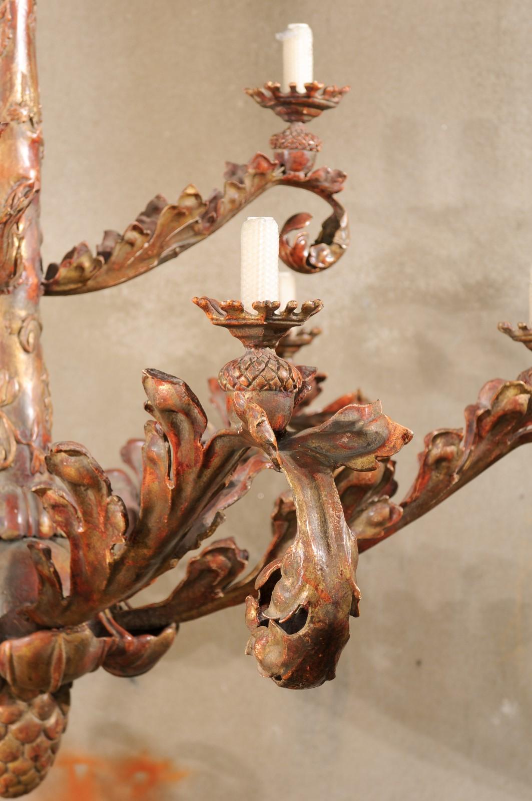 An Italian Renaissance-Style Large-Sized Two-Tiered Painted Iron Chandelier For Sale 1