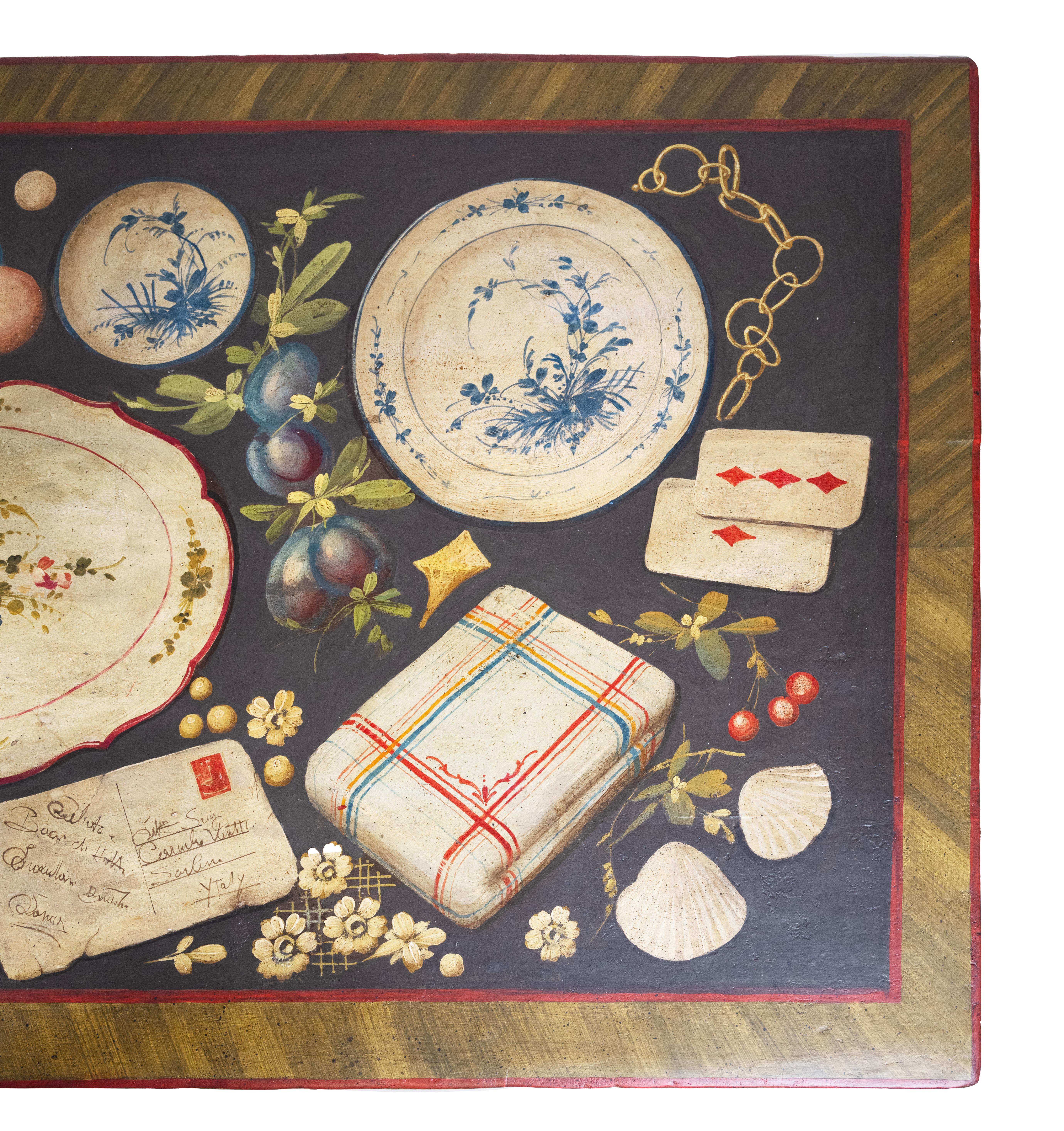 Rinascimento Un tavolo lungo in stile rinascimentale italiano con disegni L'Oeil in vendita