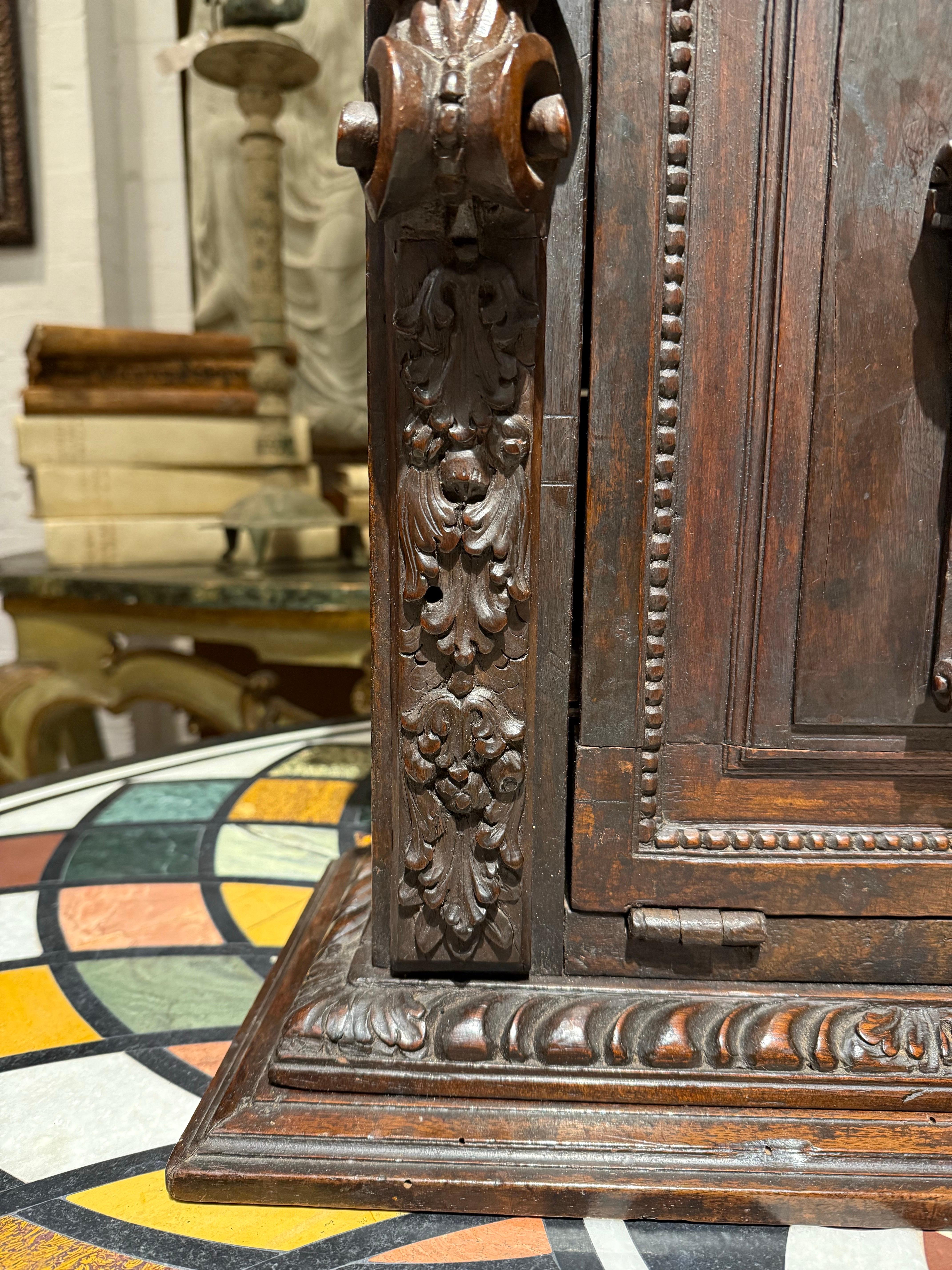 An Italian Renaissance Style Walnut Studiolo Cabinet, 17th Century For Sale 5