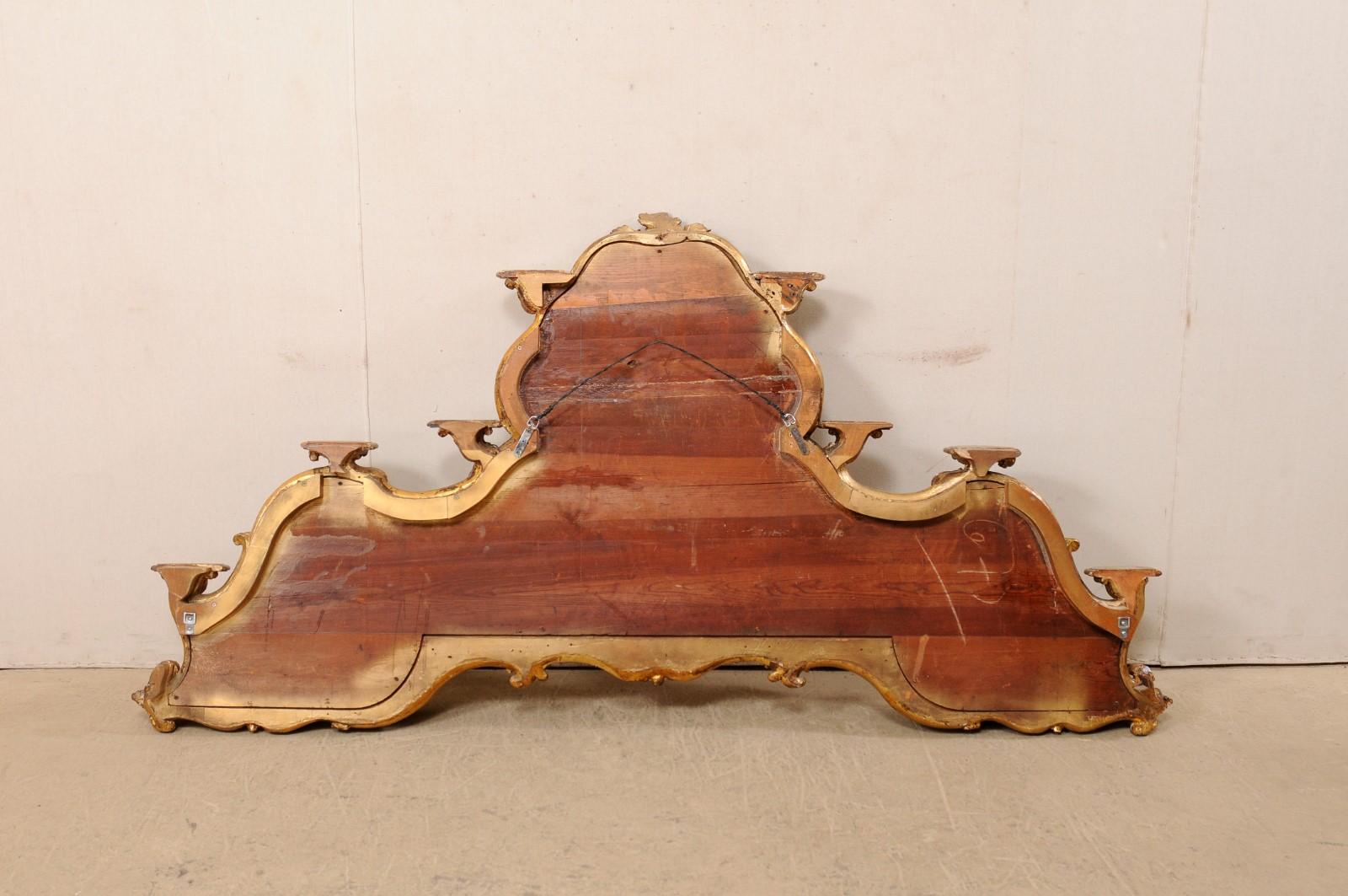 Italian Rococo Style Wall Étagère with Mirrored Back, 19th Century 7