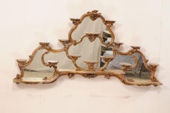 Italian Rococo Style Wall Étagère with Mirrored Back, 19th Century