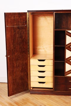 Italian Rosewood and Parchment Cabinet by Paolo Buffa circa 1940