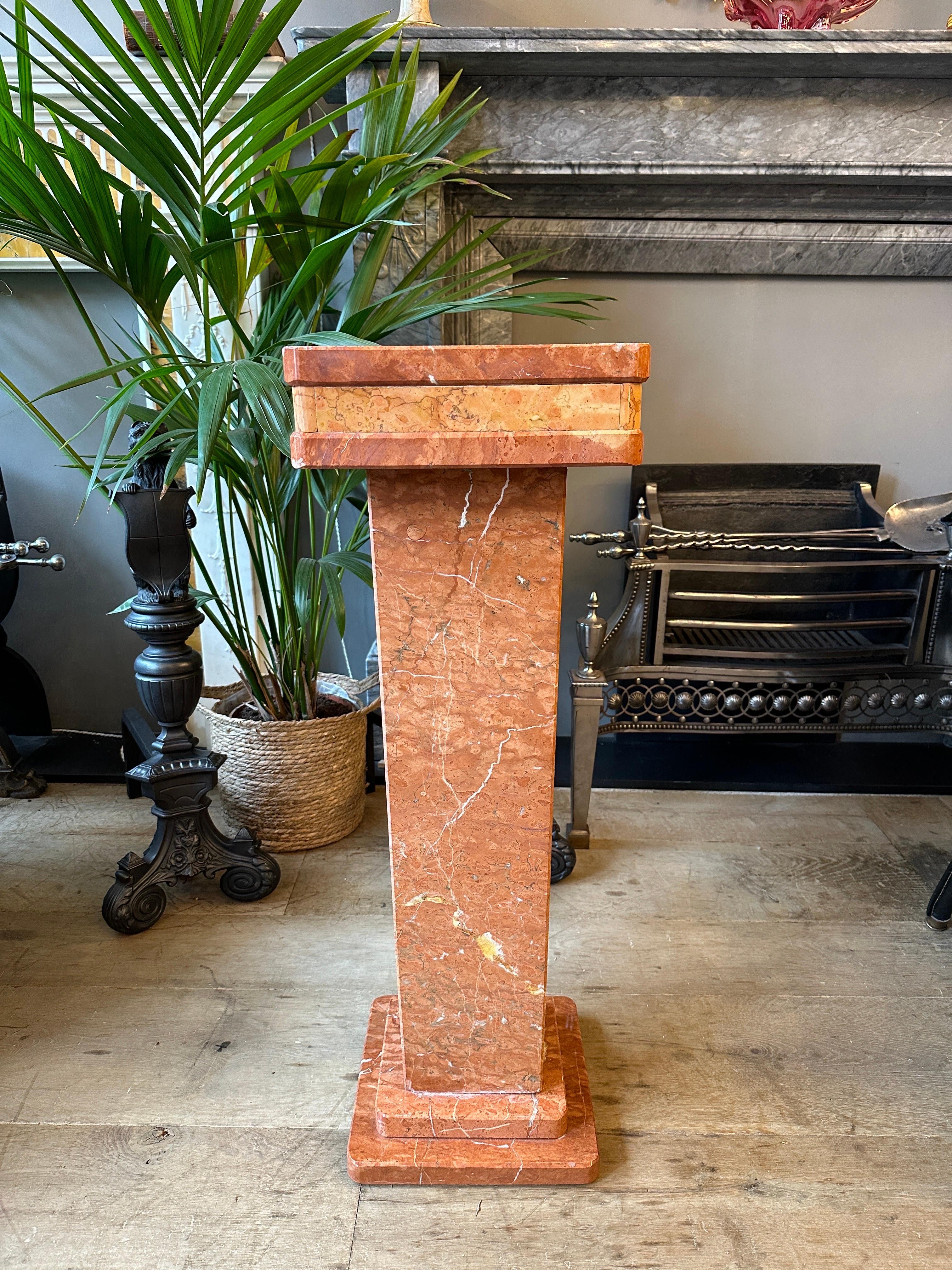 Mid-20th Century An Italian Rossa Verona Marble Pedestal  For Sale