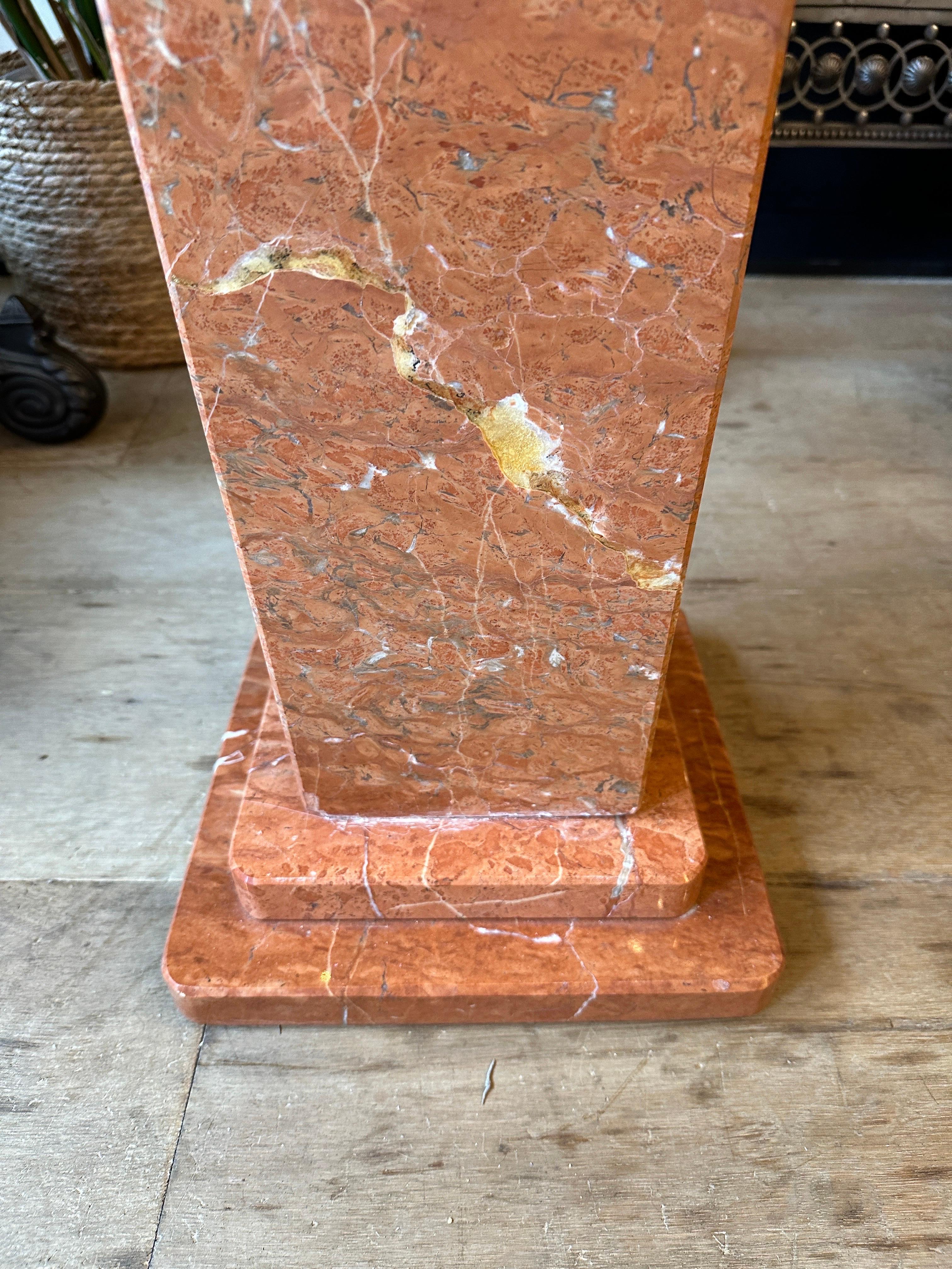 An Italian Rossa Verona Marble Pedestal  For Sale 1