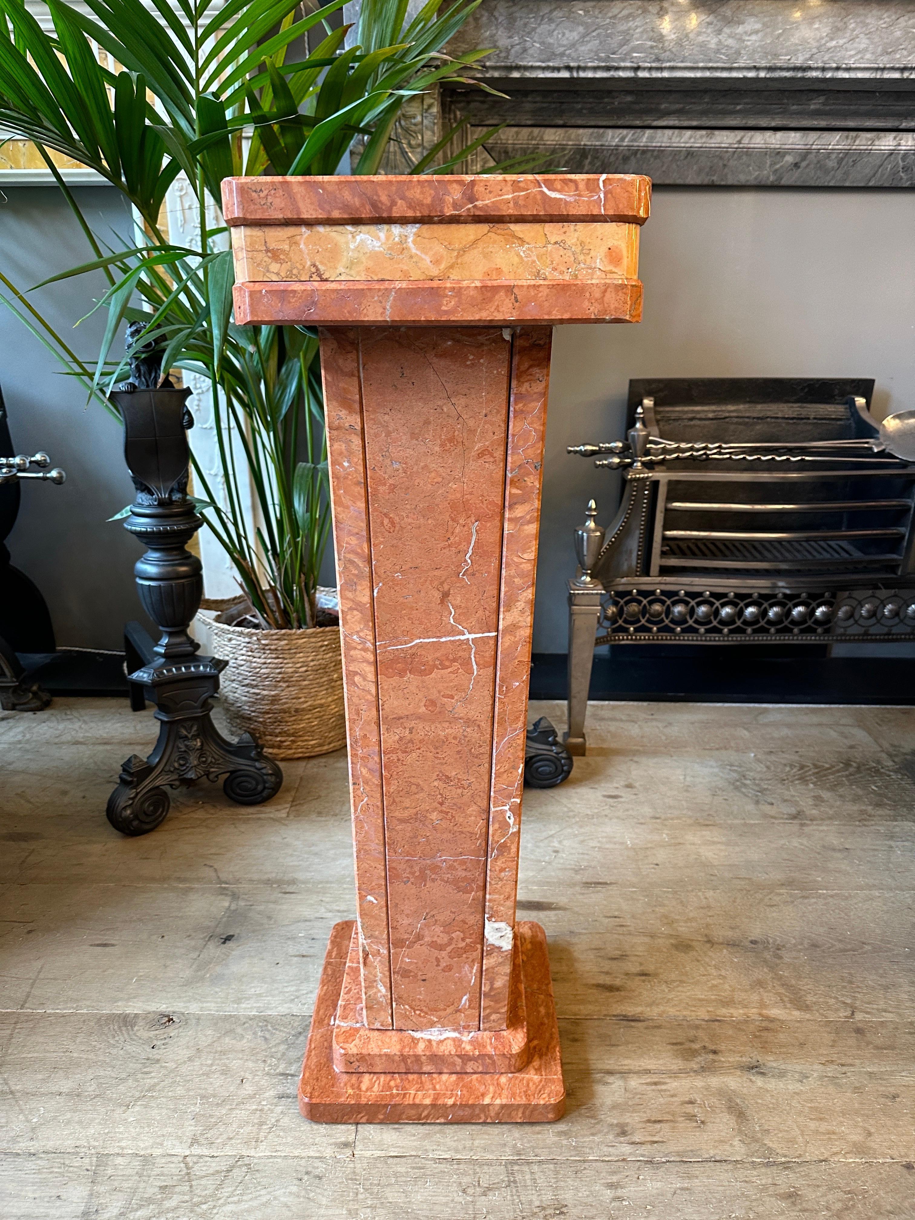 An Italian Rossa Verona Marble Pedestal  For Sale 3