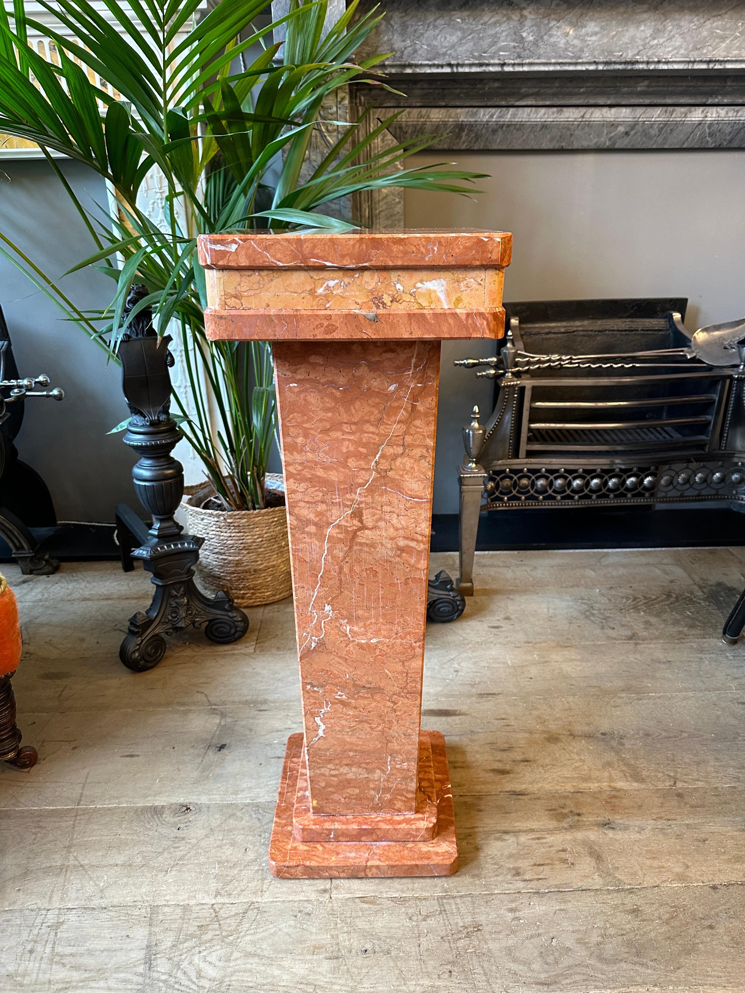 An Italian Rossa Verona Marble Pedestal  For Sale 4
