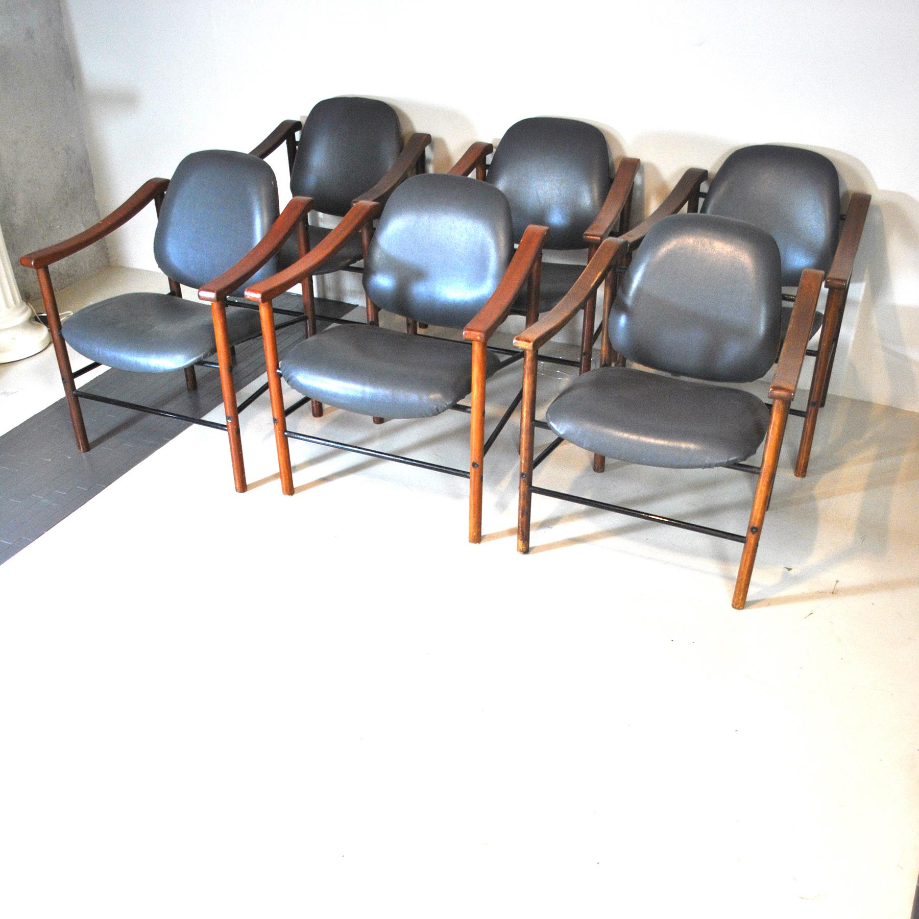 Italian Set of of two Little Ministerial Armchairs Midcentury, 1960s For Sale 5