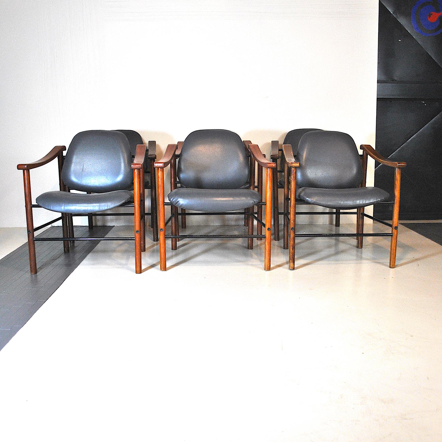 Italian Set of of two Little Ministerial Armchairs Midcentury, 1960s For Sale 6