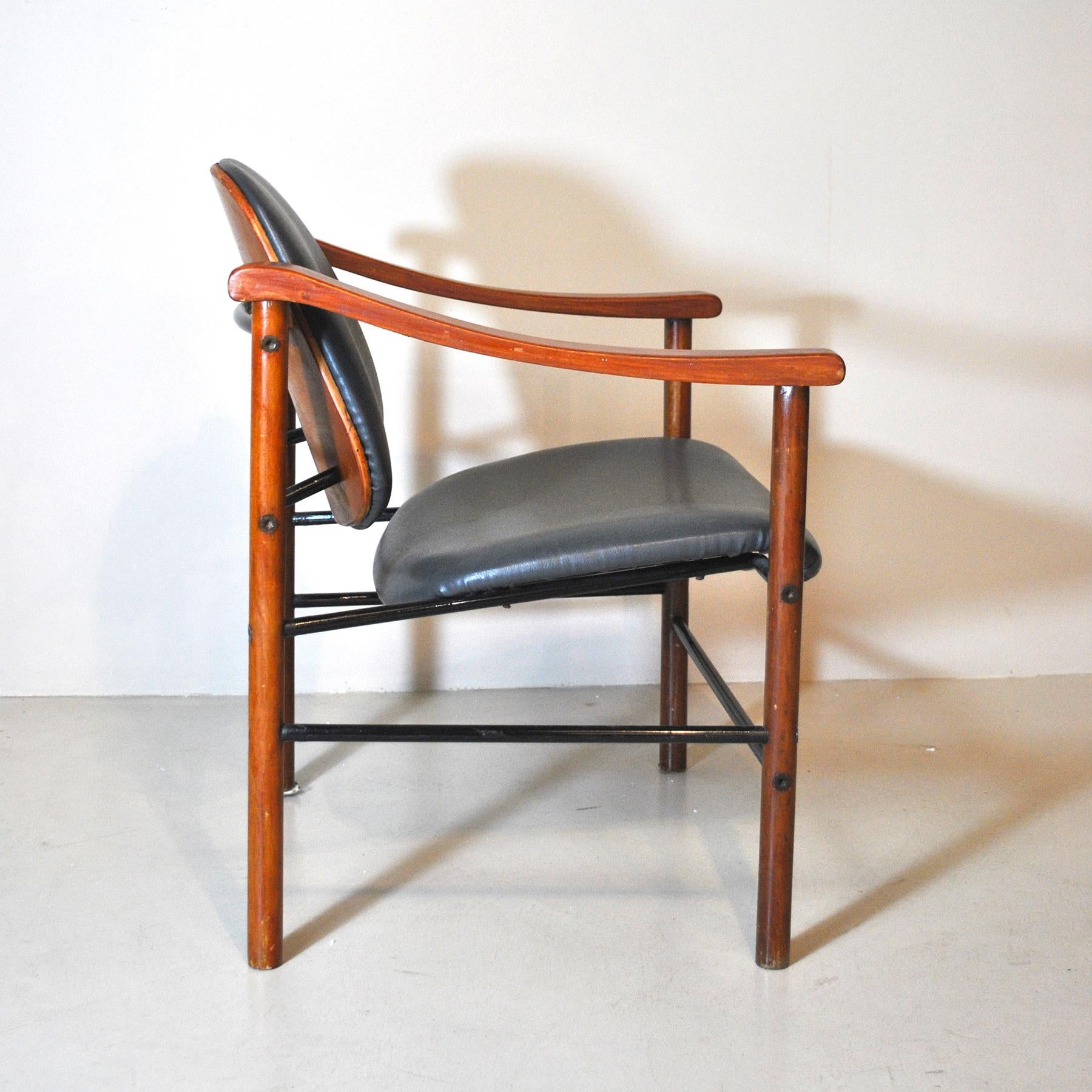 Mid-20th Century Italian Set of of two Little Ministerial Armchairs Midcentury, 1960s For Sale