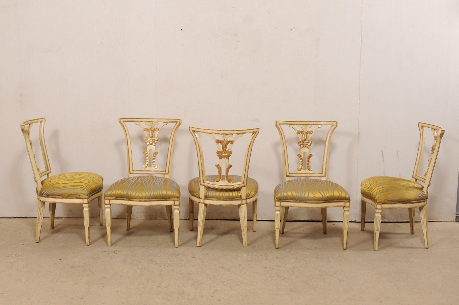 Italian Set of Ten Dining Chairs W/ Front and Backs Carved & W/Original Gilt 1