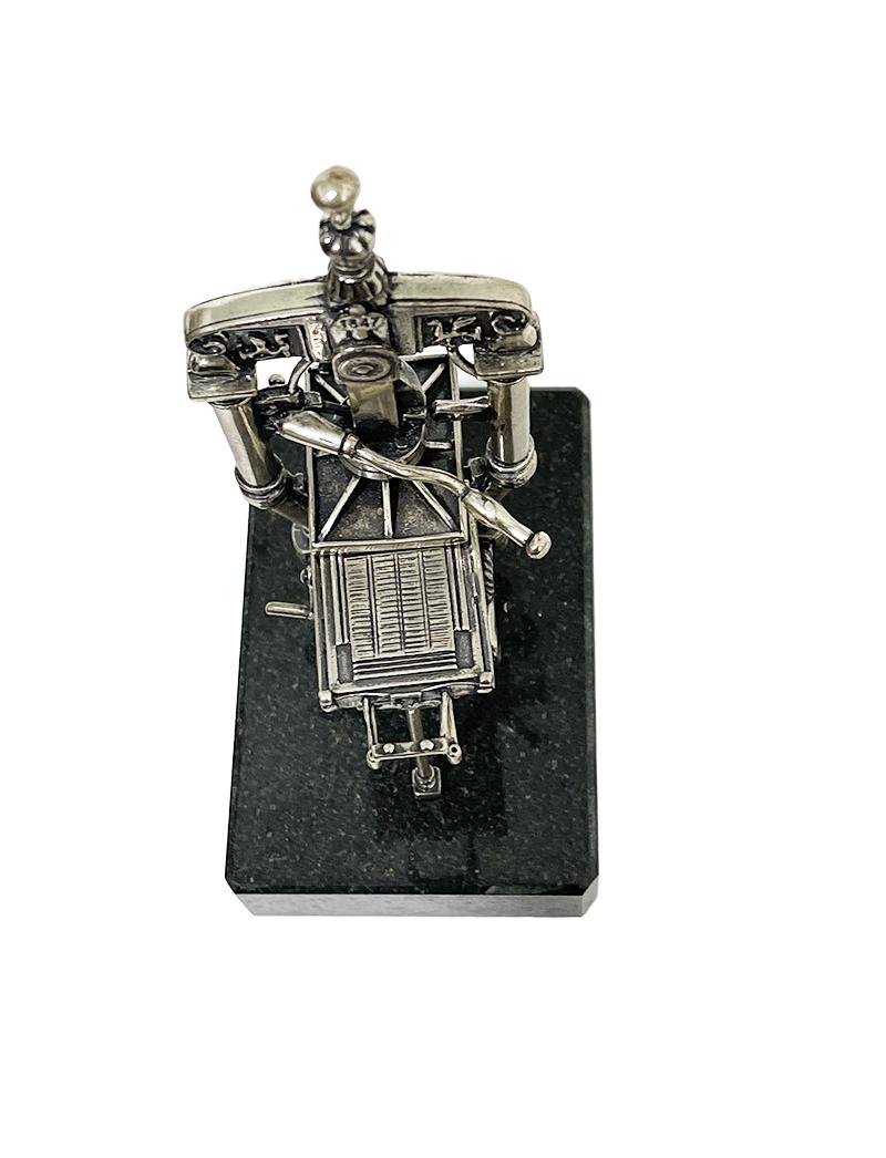 20th Century Italian Silver Miniature Printing Press by Menegatti Brothers For Sale