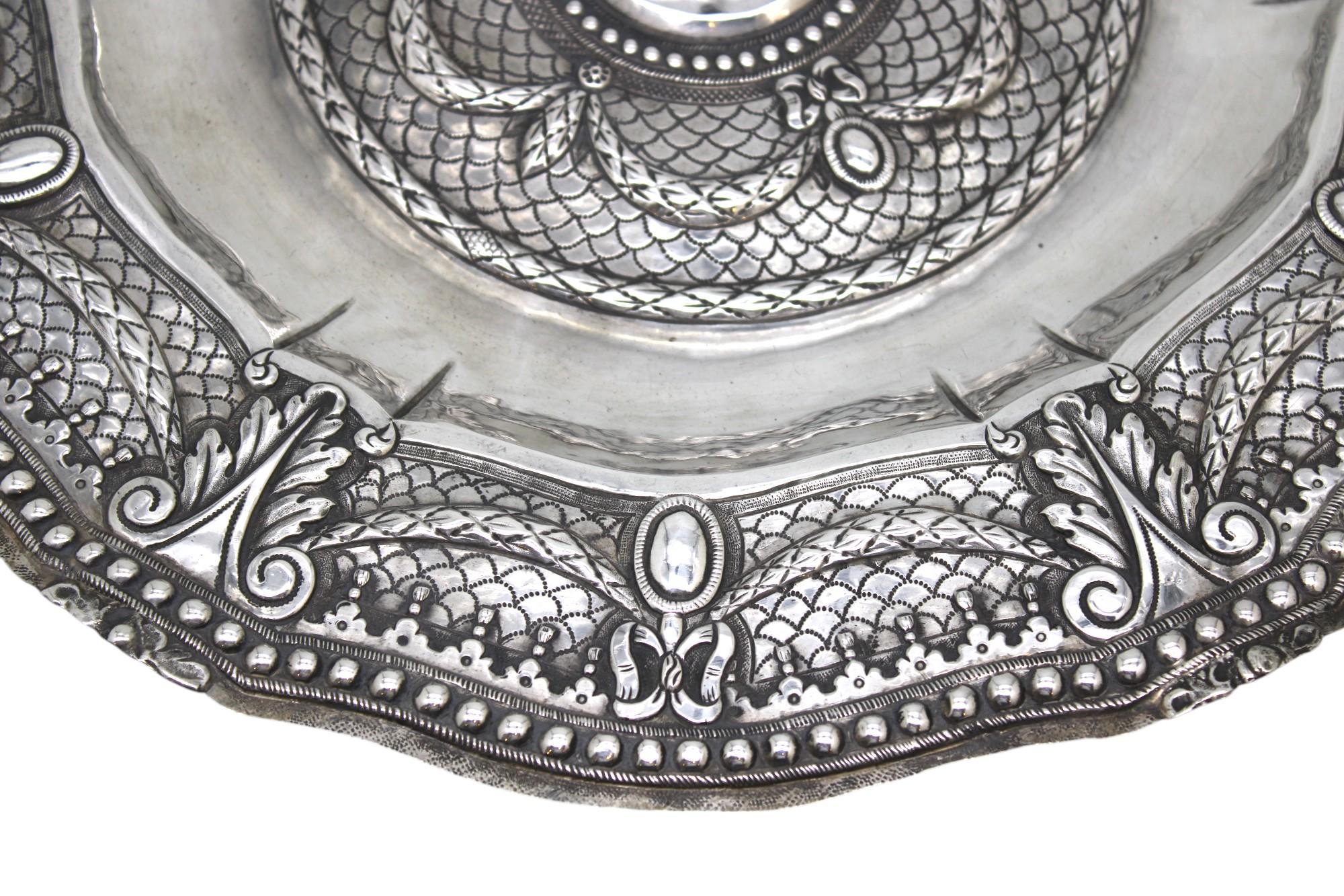 Repoussé An Italian Silver Passover Seder Plate, Venice Circa 1800 For Sale
