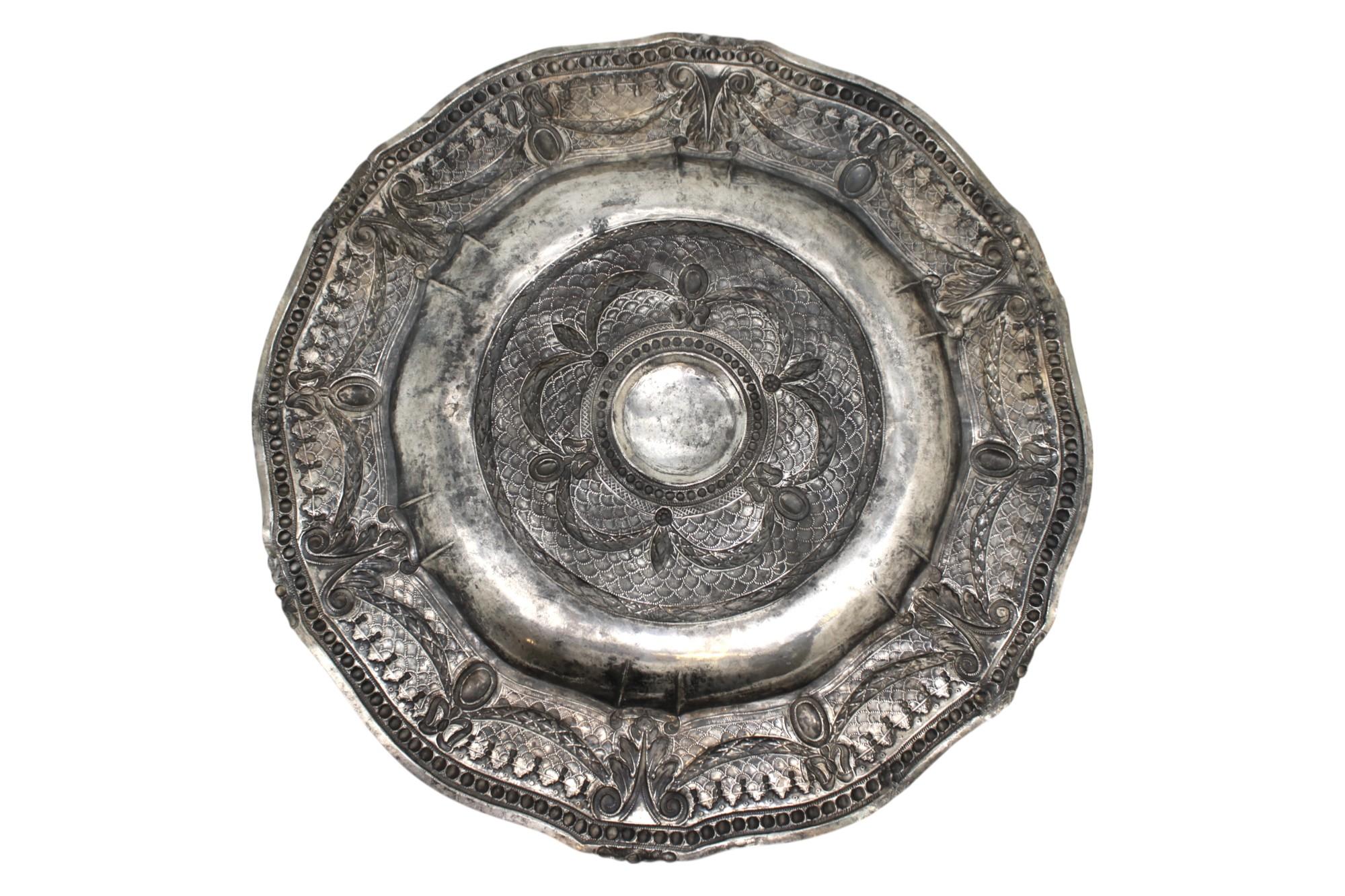Early 19th Century An Italian Silver Passover Seder Plate, Venice Circa 1800 For Sale