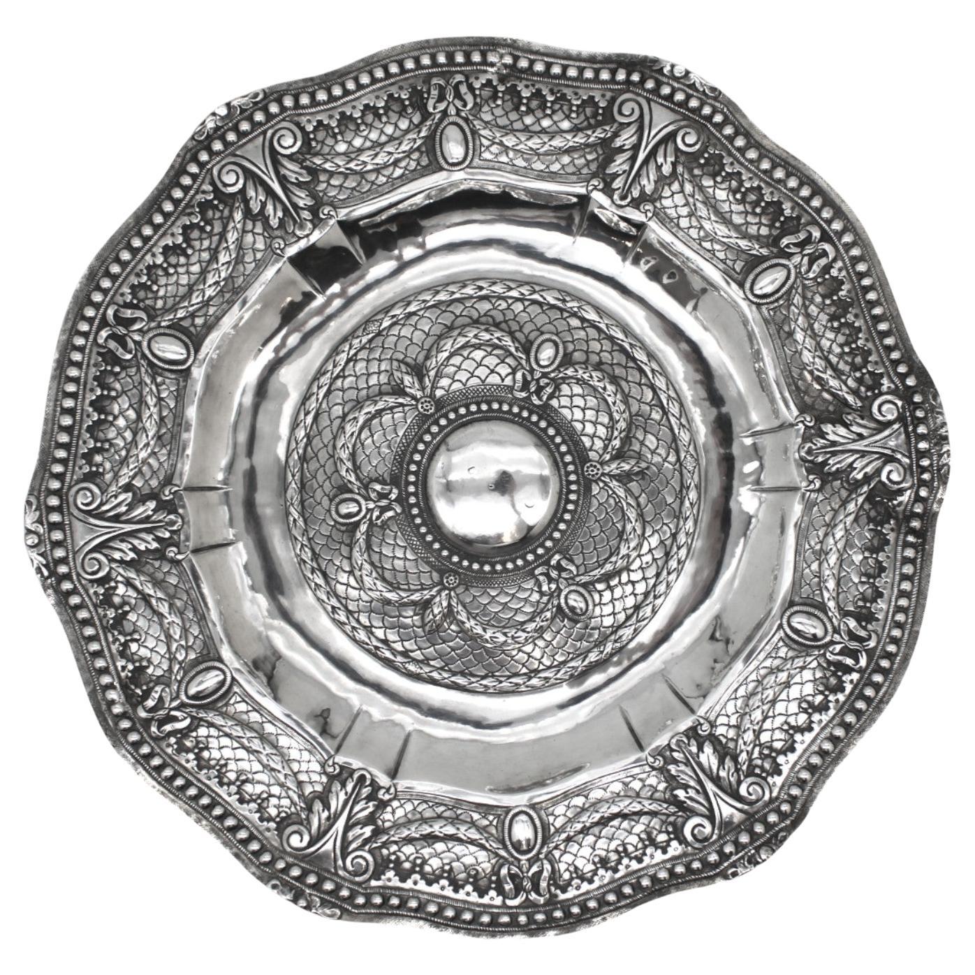 An Italian Silver Passover Seder Plate, Venice Circa 1800 For Sale