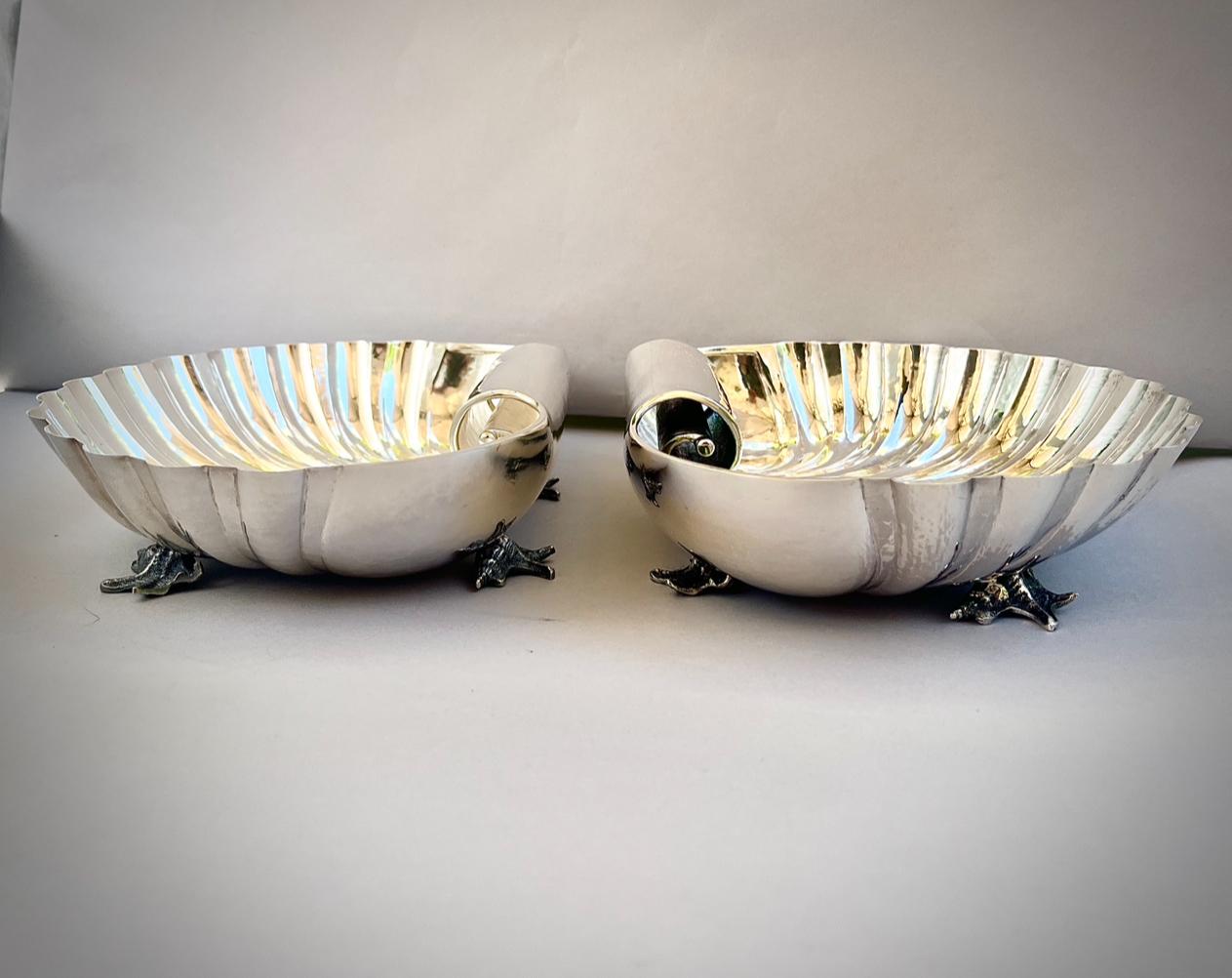 Centro de mesa italiano de plata en forma de concha de Buccellati, S. XX en venta 7