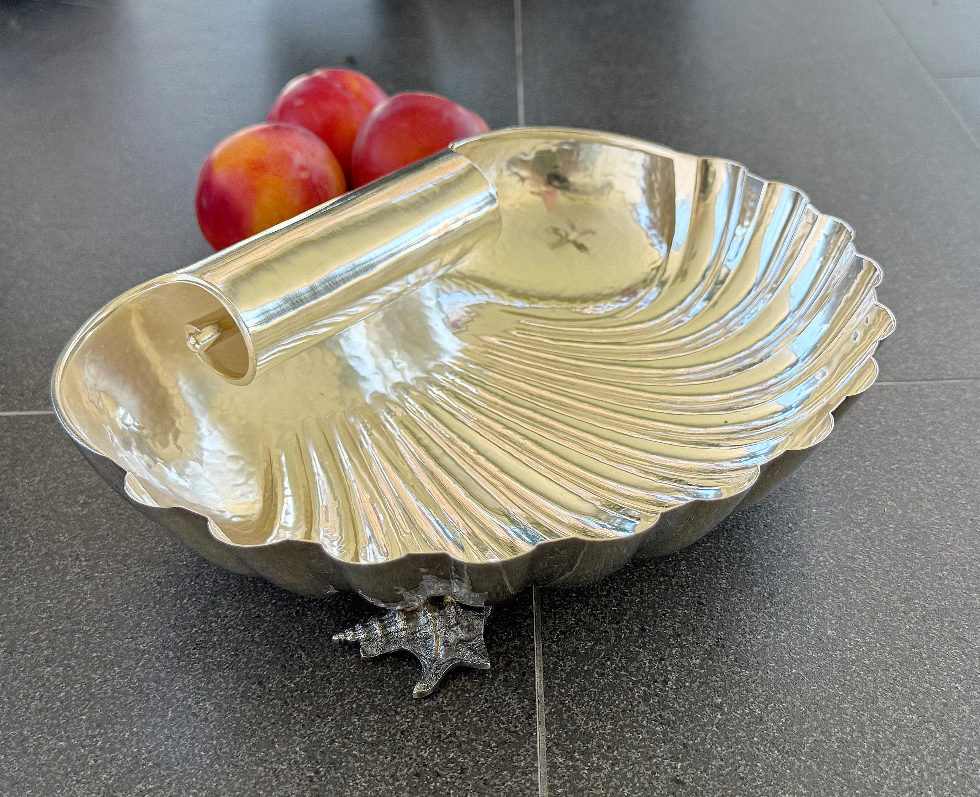 Centro de mesa italiano de plata en forma de concha de Buccellati, S. XX en venta 8