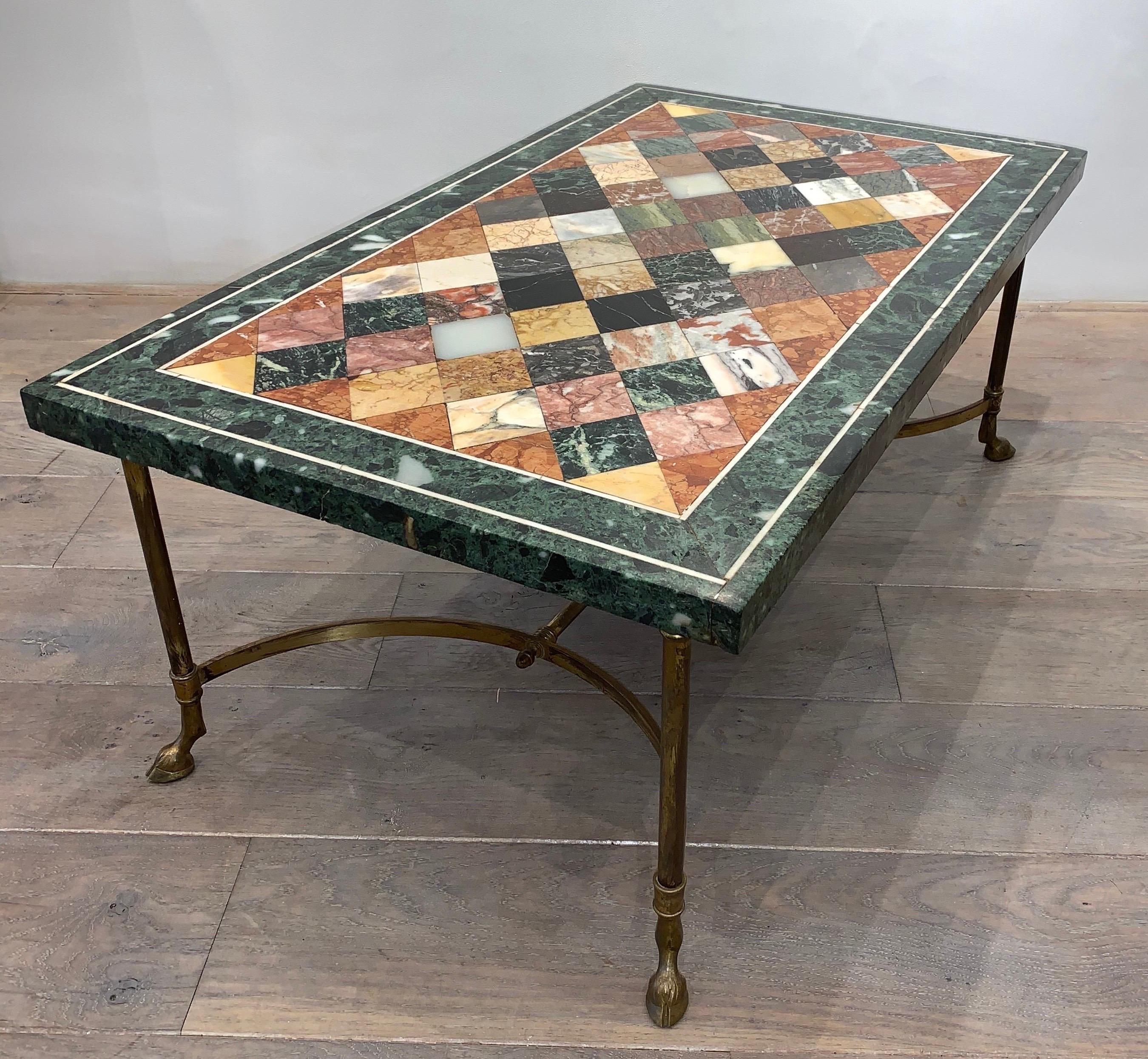 Italian Specimen Marble Coffee Table, 1950s In Good Condition In Brussels, BE
