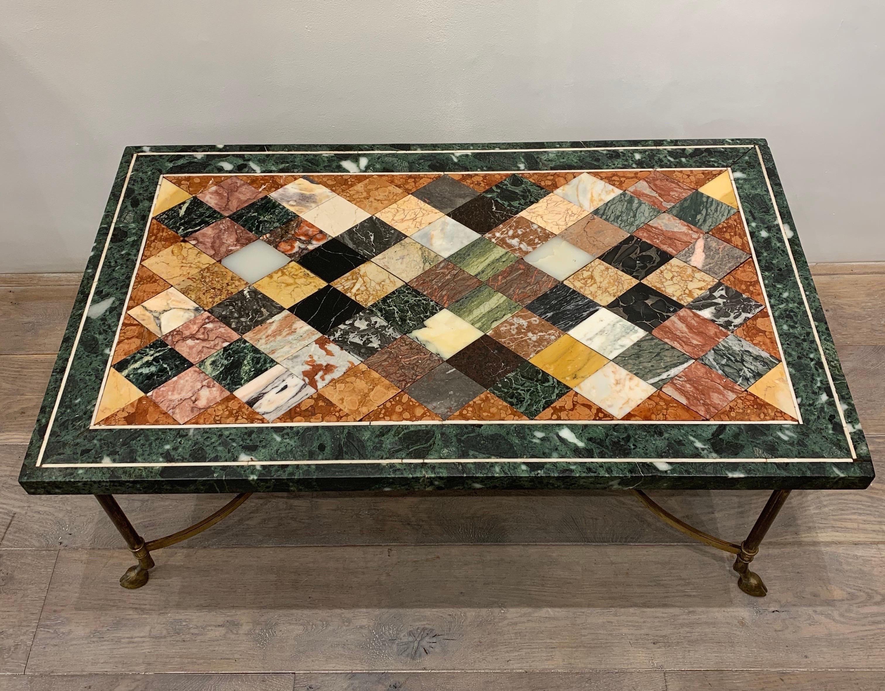 Mid-20th Century Italian Specimen Marble Coffee Table, 1950s