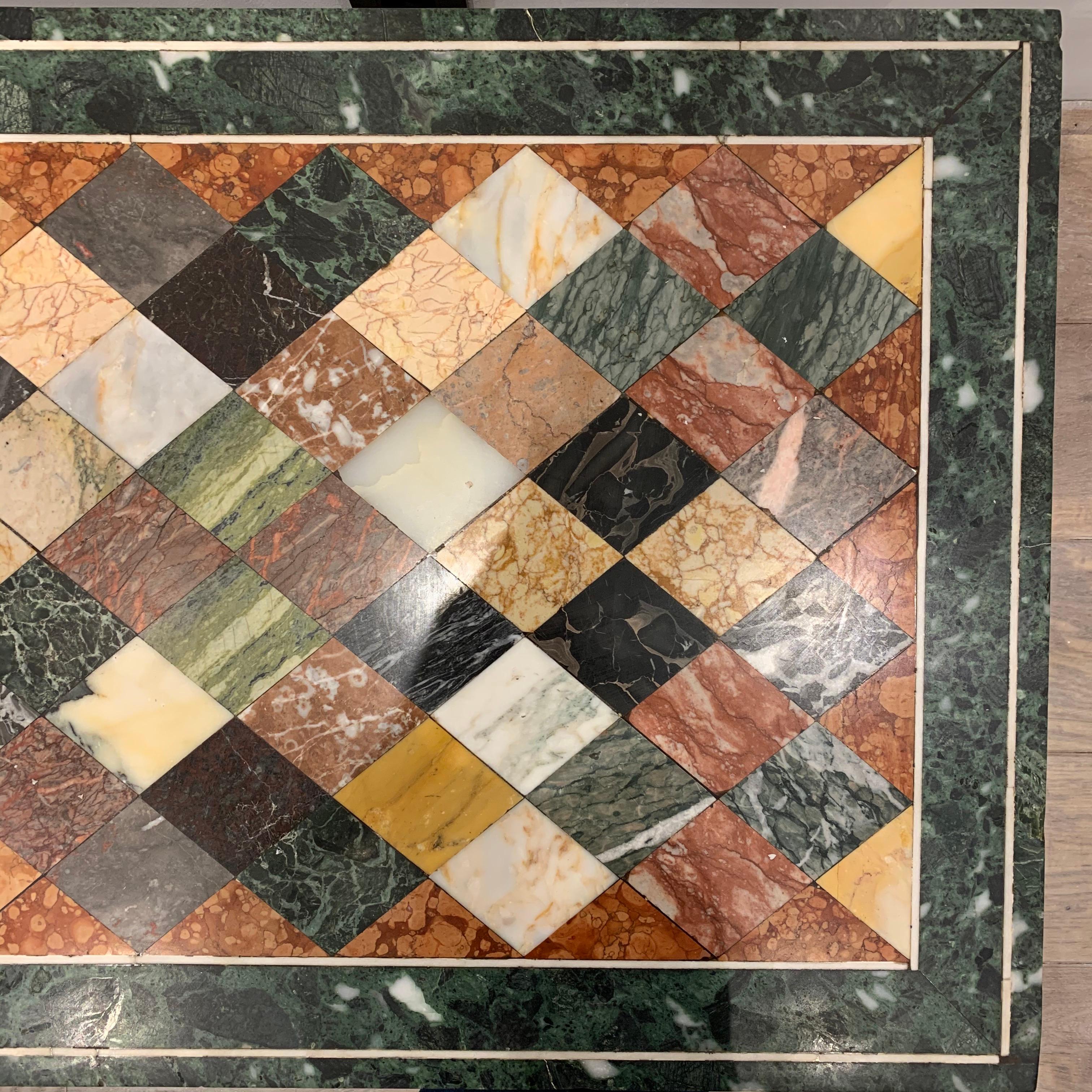 Brass Italian Specimen Marble Coffee Table, 1950s