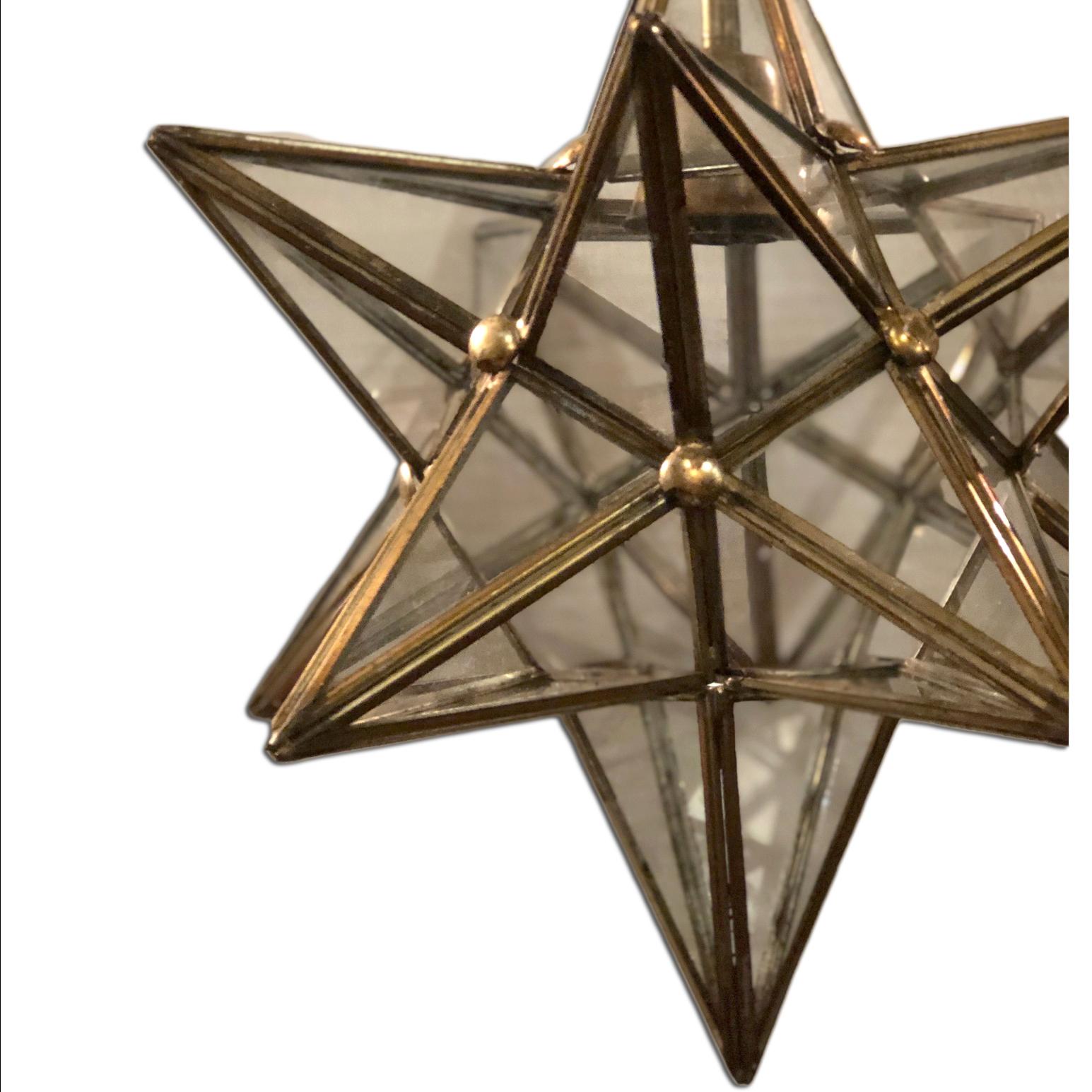 Glass Italian Star Shaped Lantern
