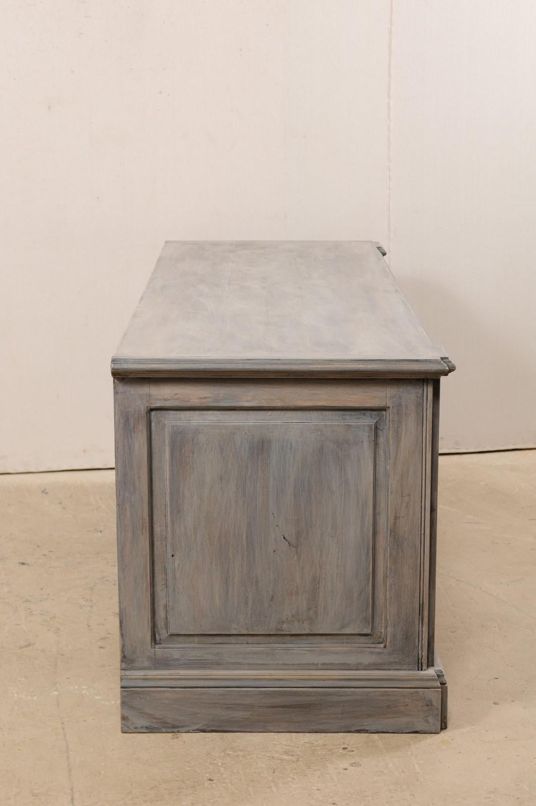 20th Century Italian-Style Painted and Carved Wood Buffet Console Cabinet with Great Storage For Sale