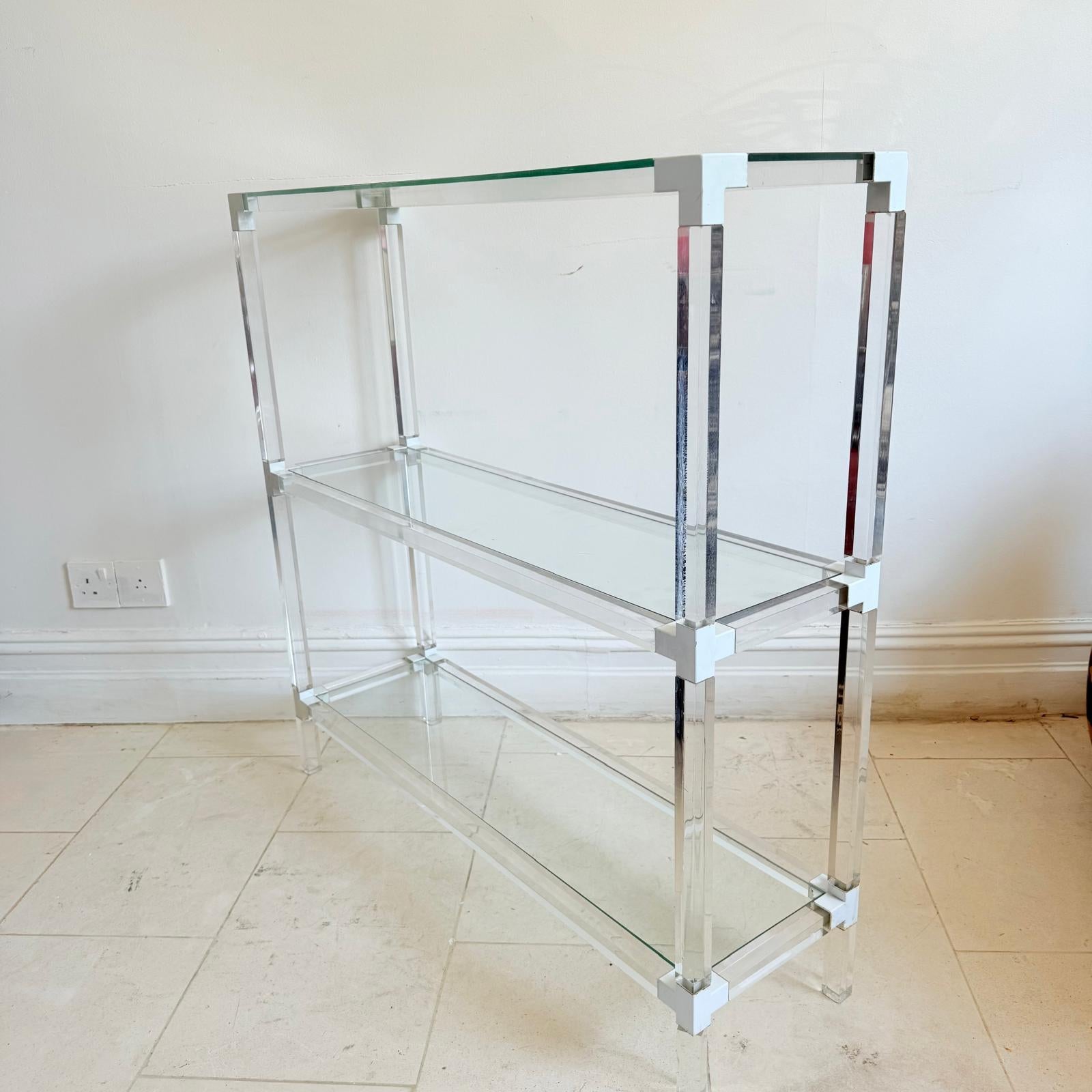 Mid-Century Modern An Italian Three Tiers Console Table In The Manner Of Charles Hollis Jones For Sale