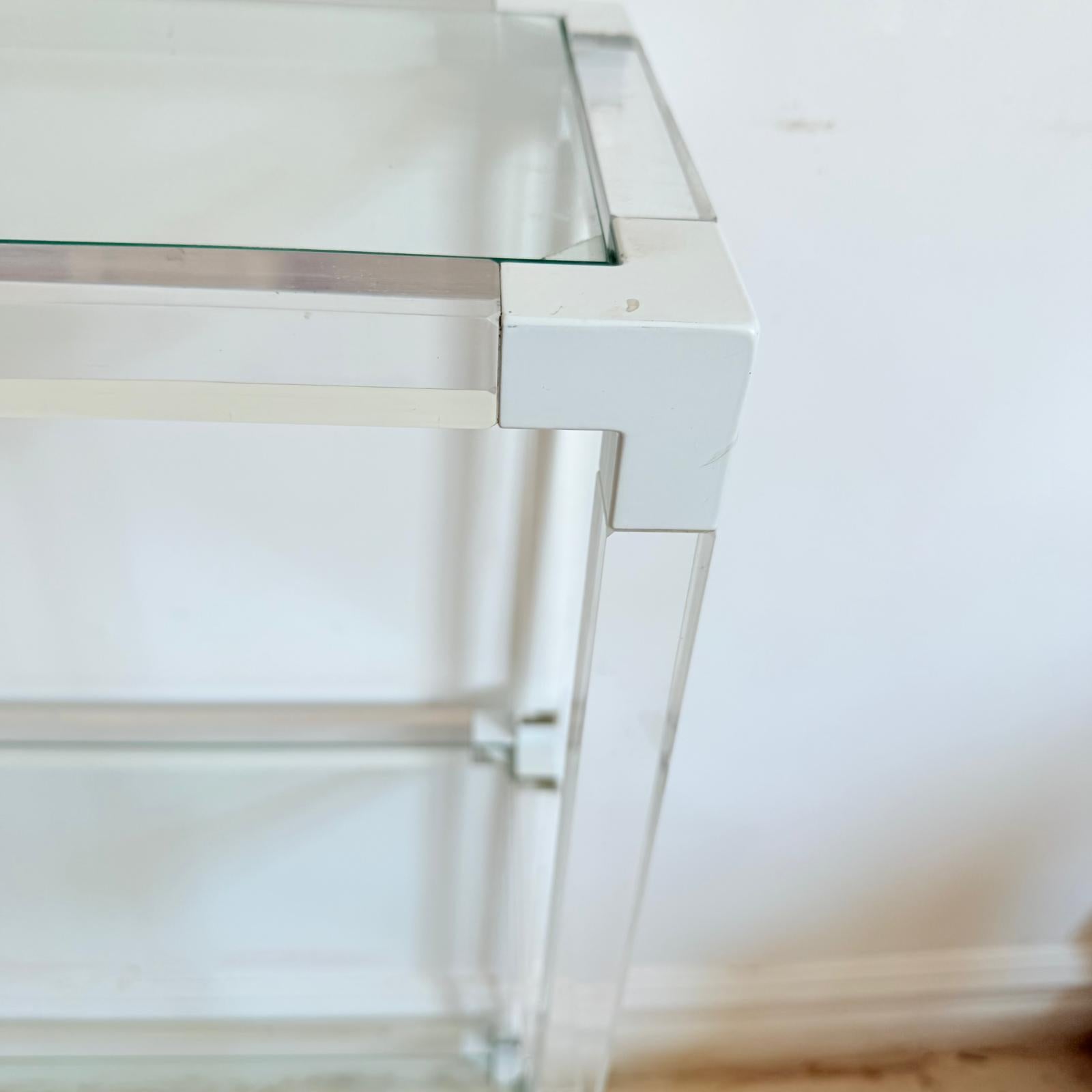 An Italian Three Tiers Console Table In The Manner Of Charles Hollis Jones In Good Condition For Sale In London, GB