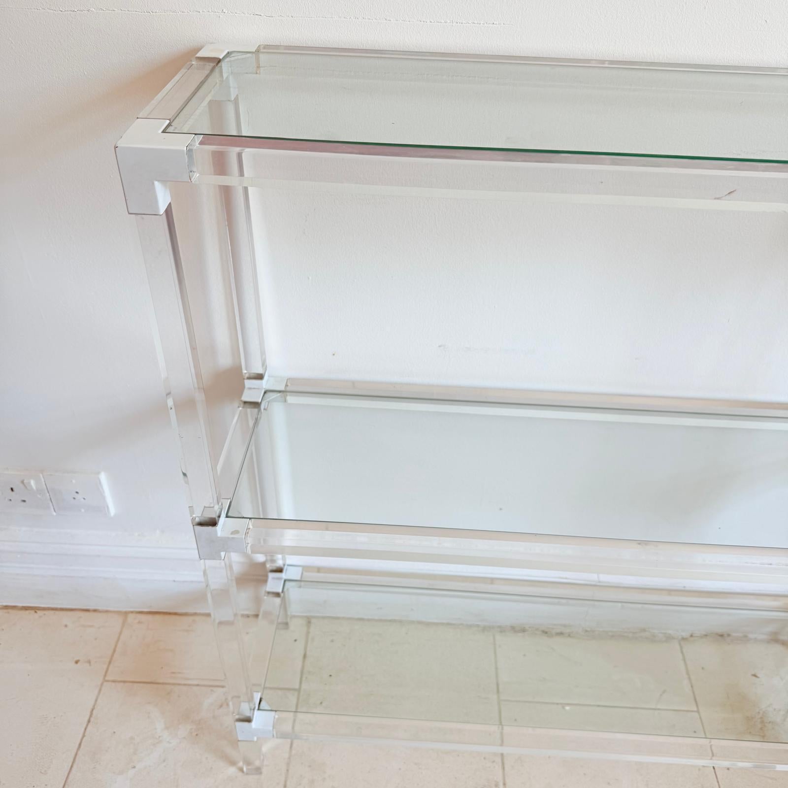 Metal An Italian Three Tiers Console Table In The Manner Of Charles Hollis Jones For Sale